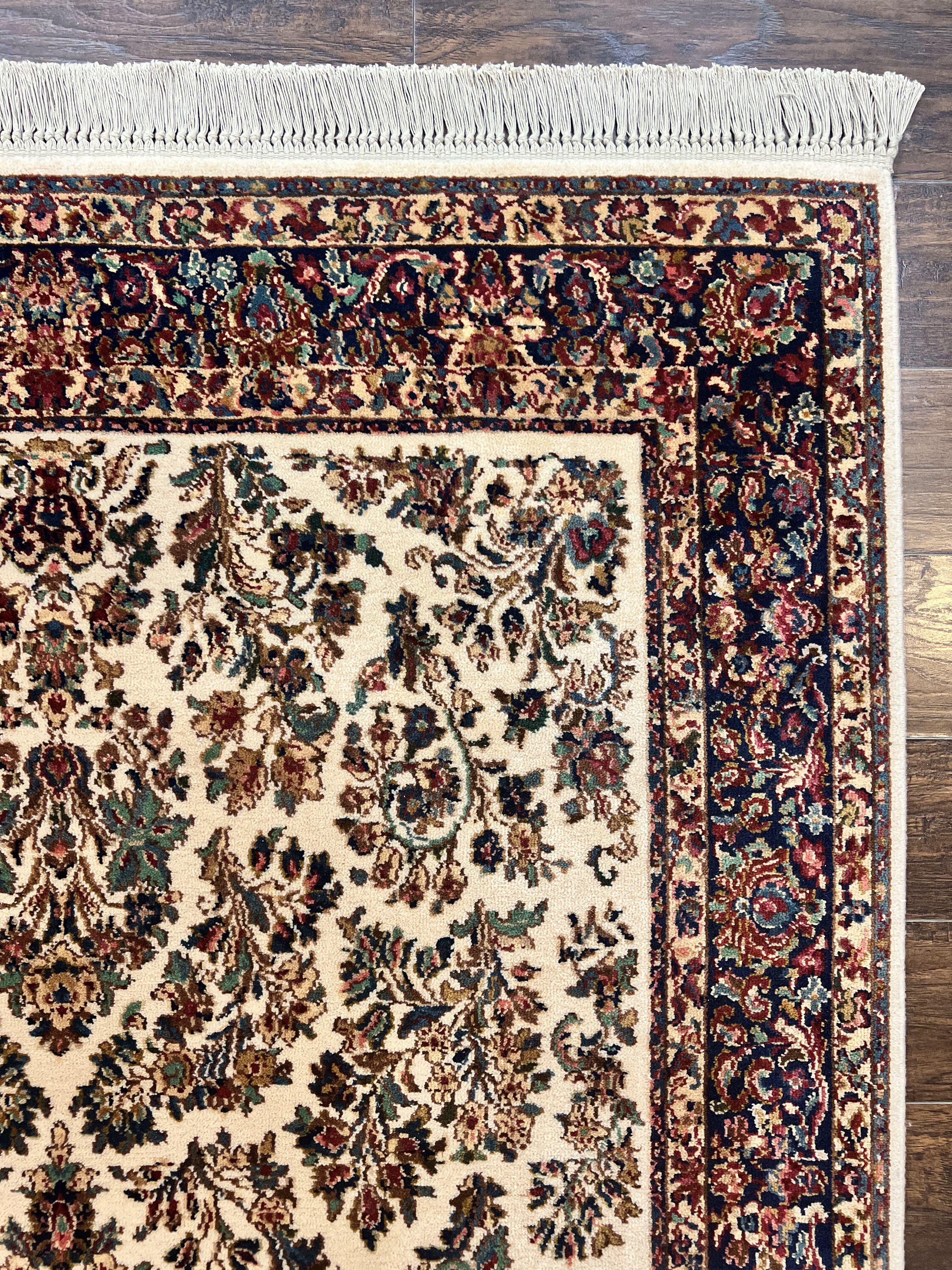 Karastan Rug 5.9 x 9, Ivory Sarouk #760, Wool Vintage Original Collection 700 Series - Image 7