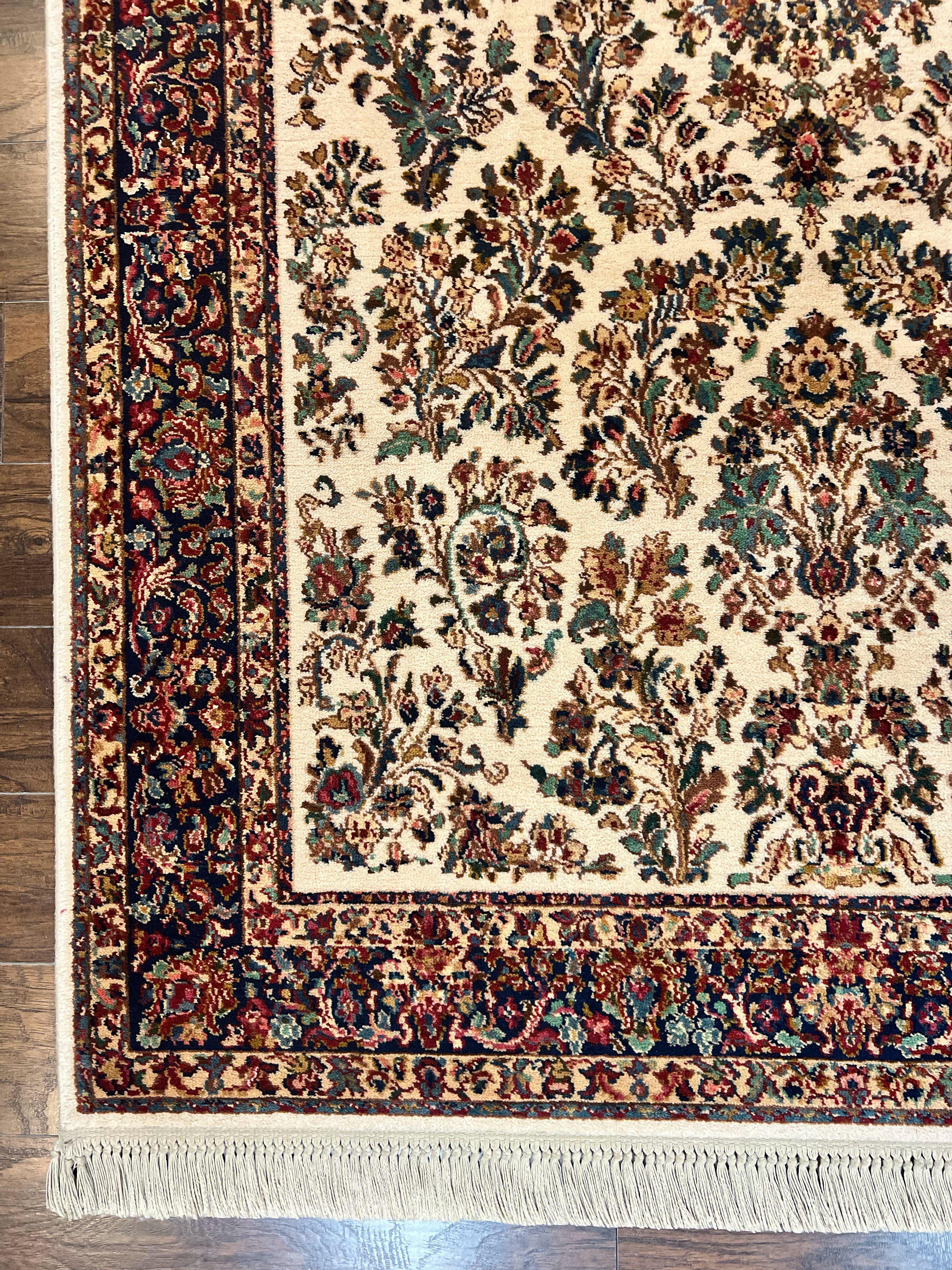 Karastan Rug 5.9 x 9, Ivory Sarouk #760, Wool Vintage Original Collection 700 Series - Image 8