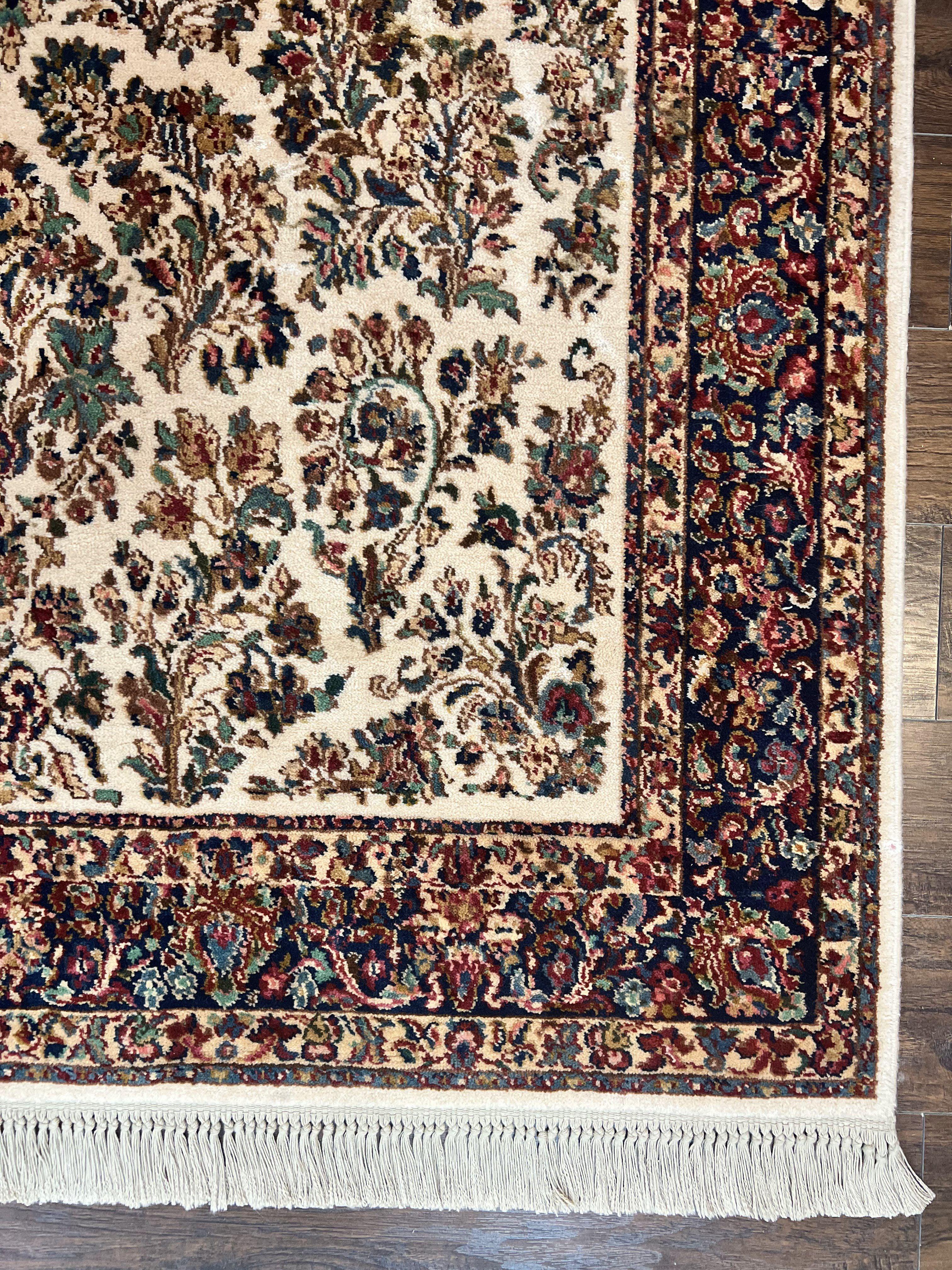 Karastan Rug 5.9 x 9, Ivory Sarouk #760, Wool Vintage Original Collection 700 Series - Image 9