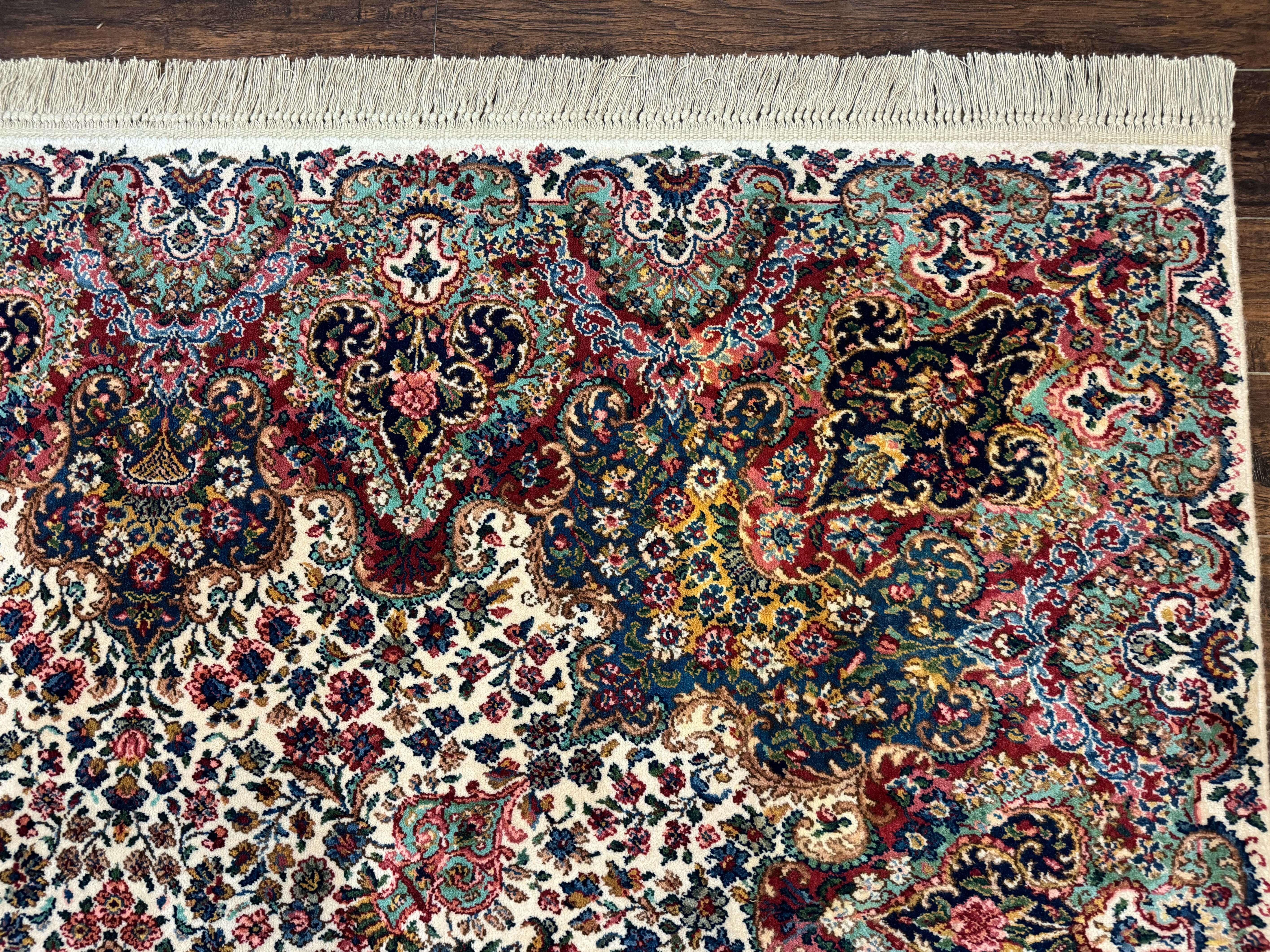 Karastan Rug #742 Floral Kirman 8.8 x 12, Wool Pile, Vintage Original Series, Rare - Image 7
