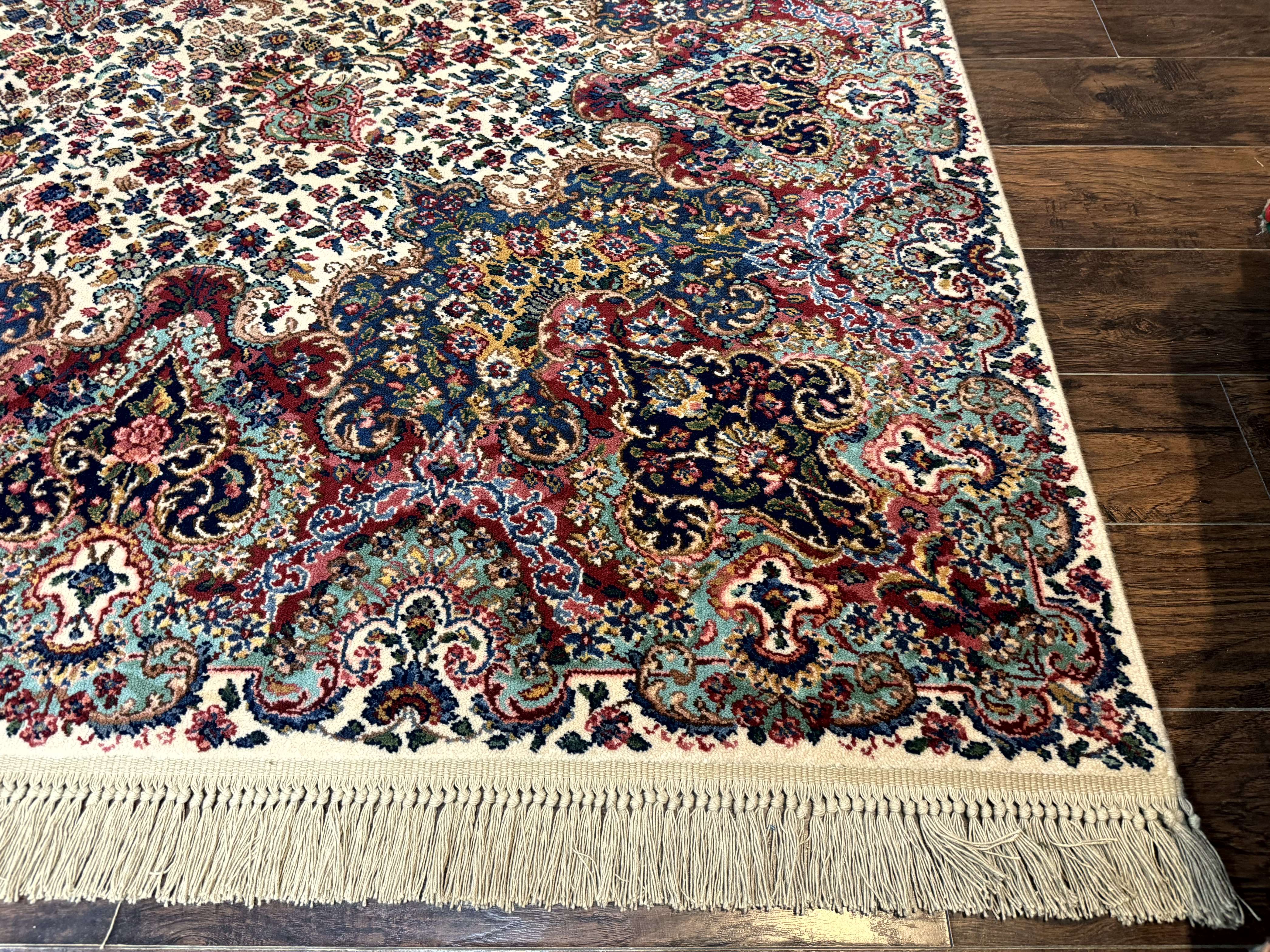 Karastan Rug #742 Floral Kirman 8.8 x 12, Wool Pile, Vintage Original Series, Rare - Image 9