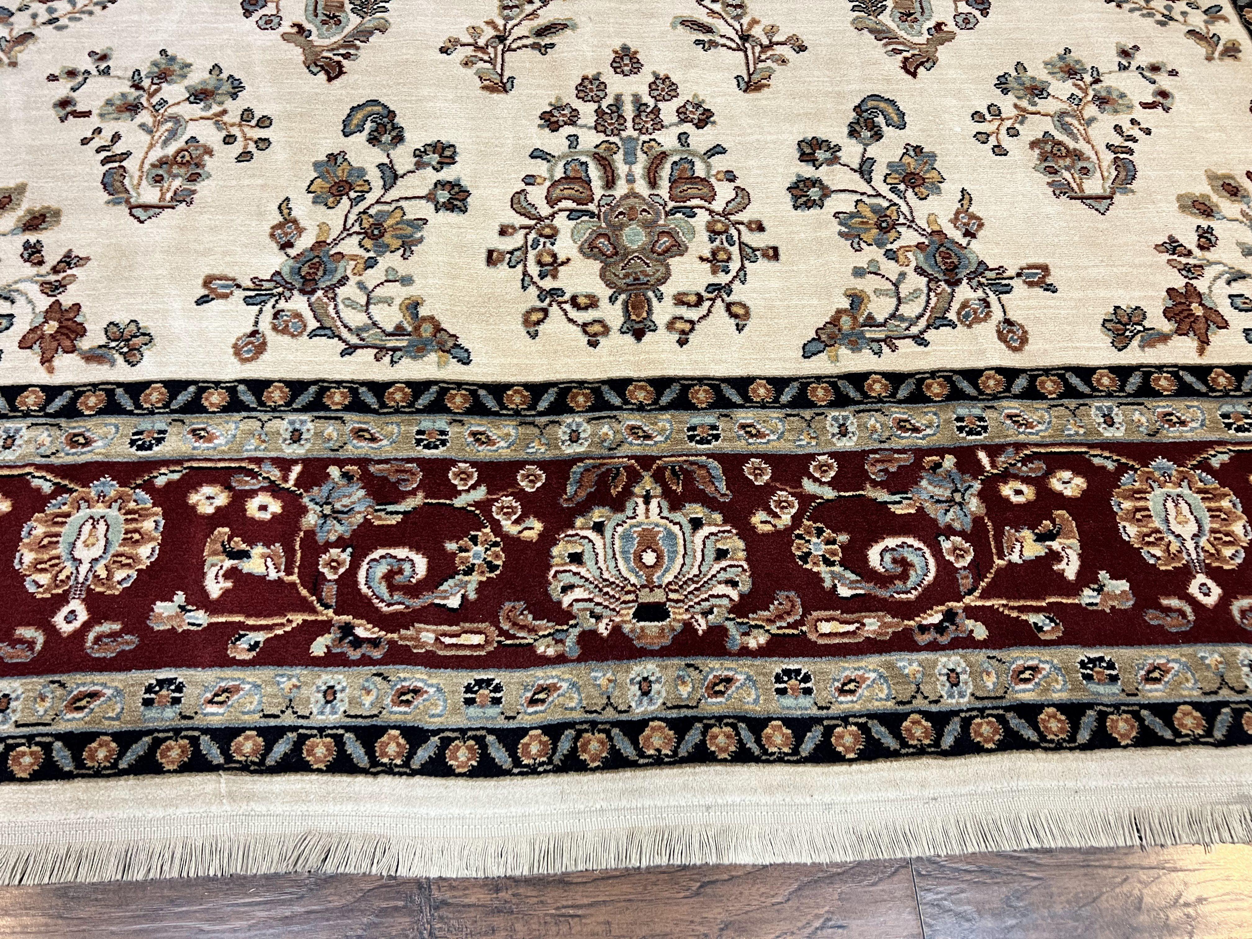 Karastan Rug 8.6 x 11.6, English Manor #2103, Ivory Floral Sarouk, Wool Karastan Carpet, Large Karastan Area Rug, Traditional Karastan Rug - Image 5