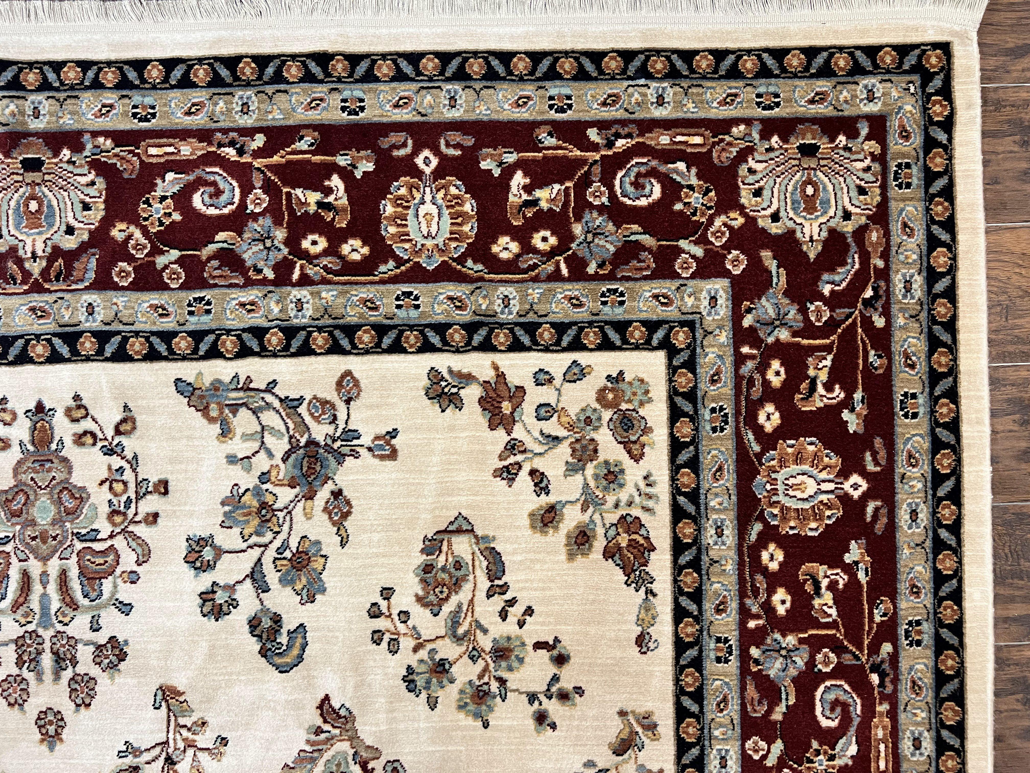 Karastan Rug 8.6 x 11.6, English Manor #2103, Ivory Floral Sarouk, Wool Karastan Carpet, Large Karastan Area Rug, Traditional Karastan Rug - Image 7