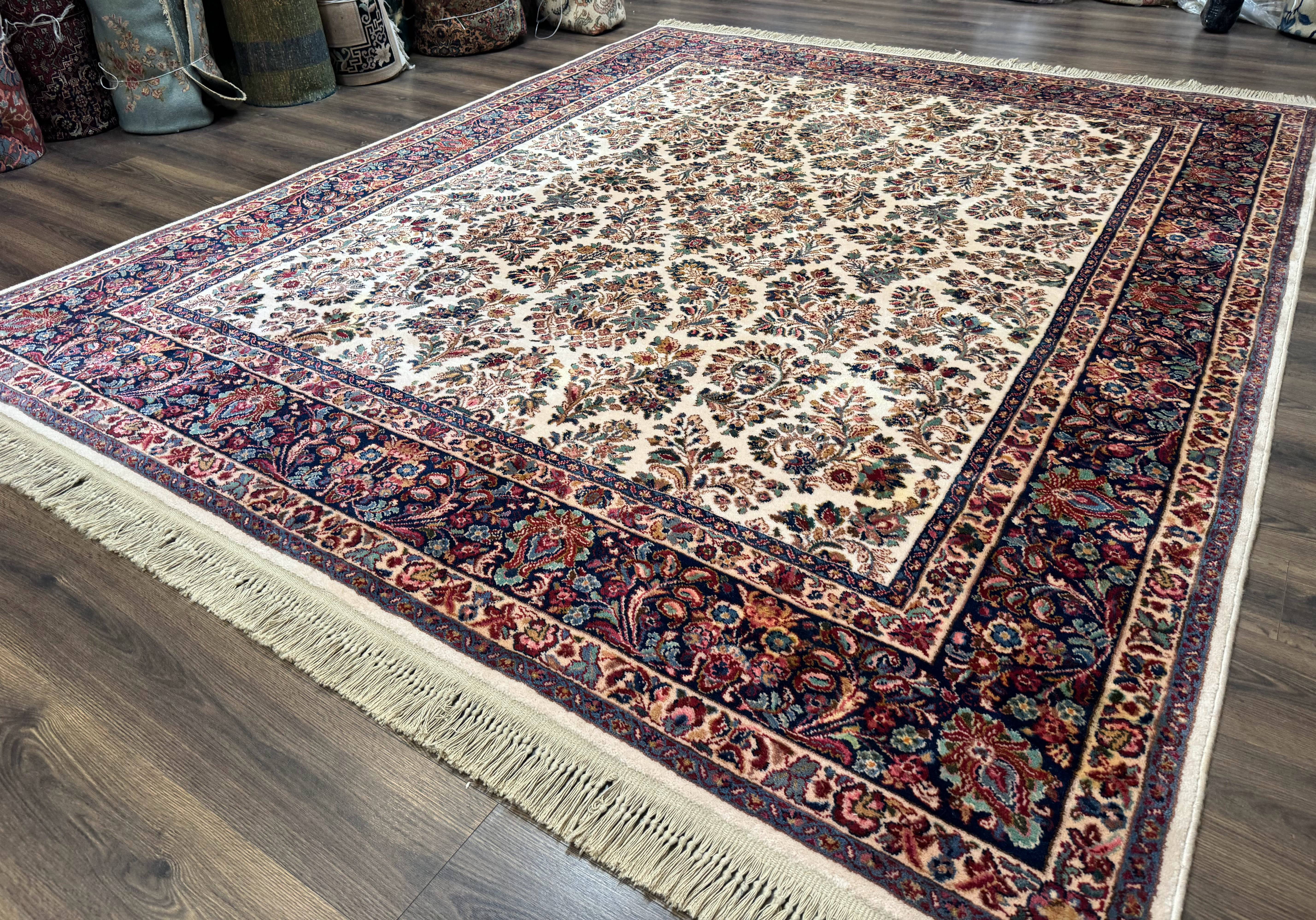 Karastan Rug 8.8 x 10.6 Ivory Sarouk #700/760, Wool Discontinued Original 700 Series - Image 2