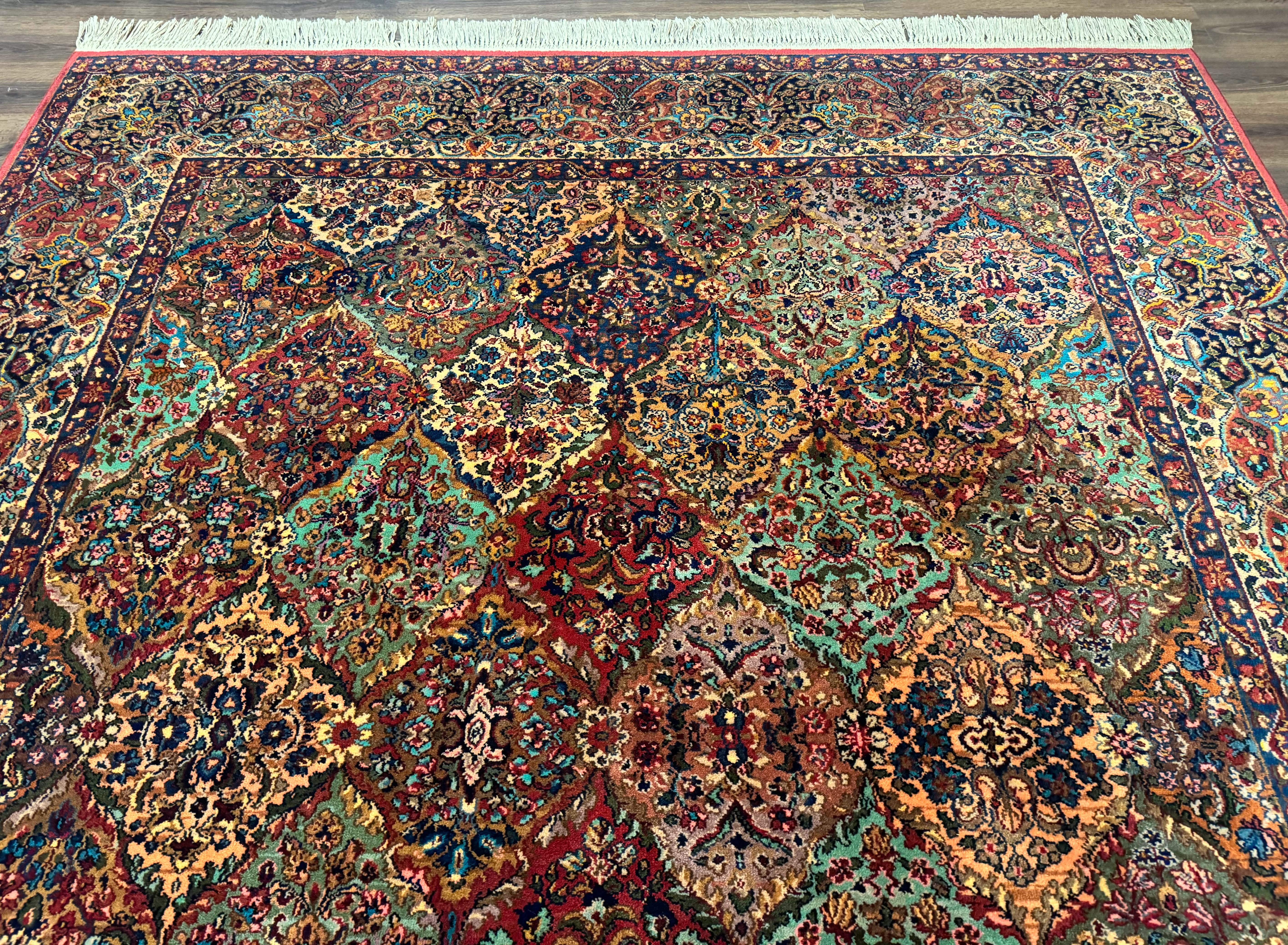 Karastan Rug 8.8 x 10.6, Multicolor Panel Kirman Rug #717, Original 700 Series, Wool - Image 3