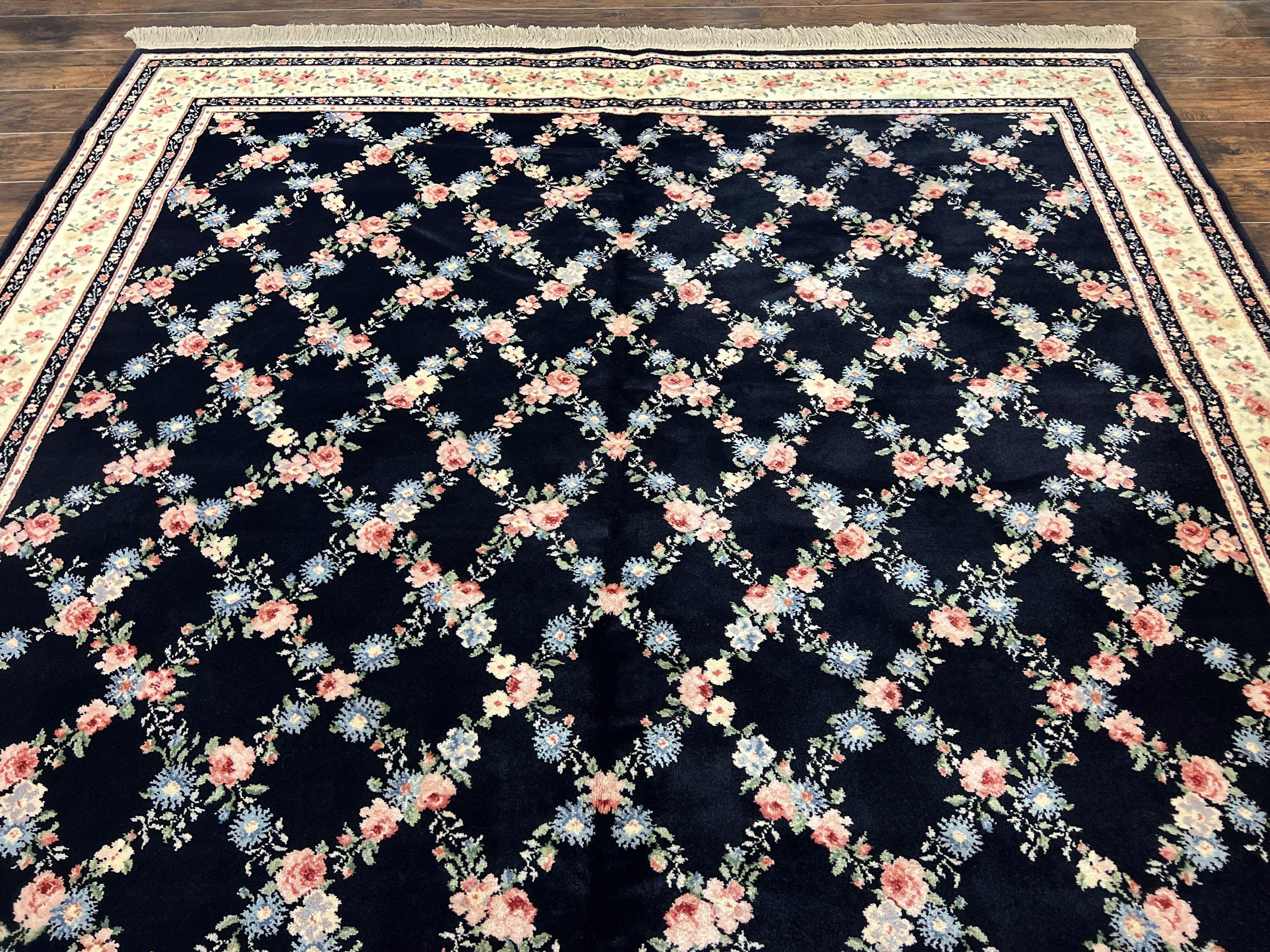 Karastan Rug 8' 8" x 12" Garden of Eden Collection Ebony Trellis #509/1270, Wool Pile Discontinued Vintage Karastan Carpet, Room Sized Rug - Image 11
