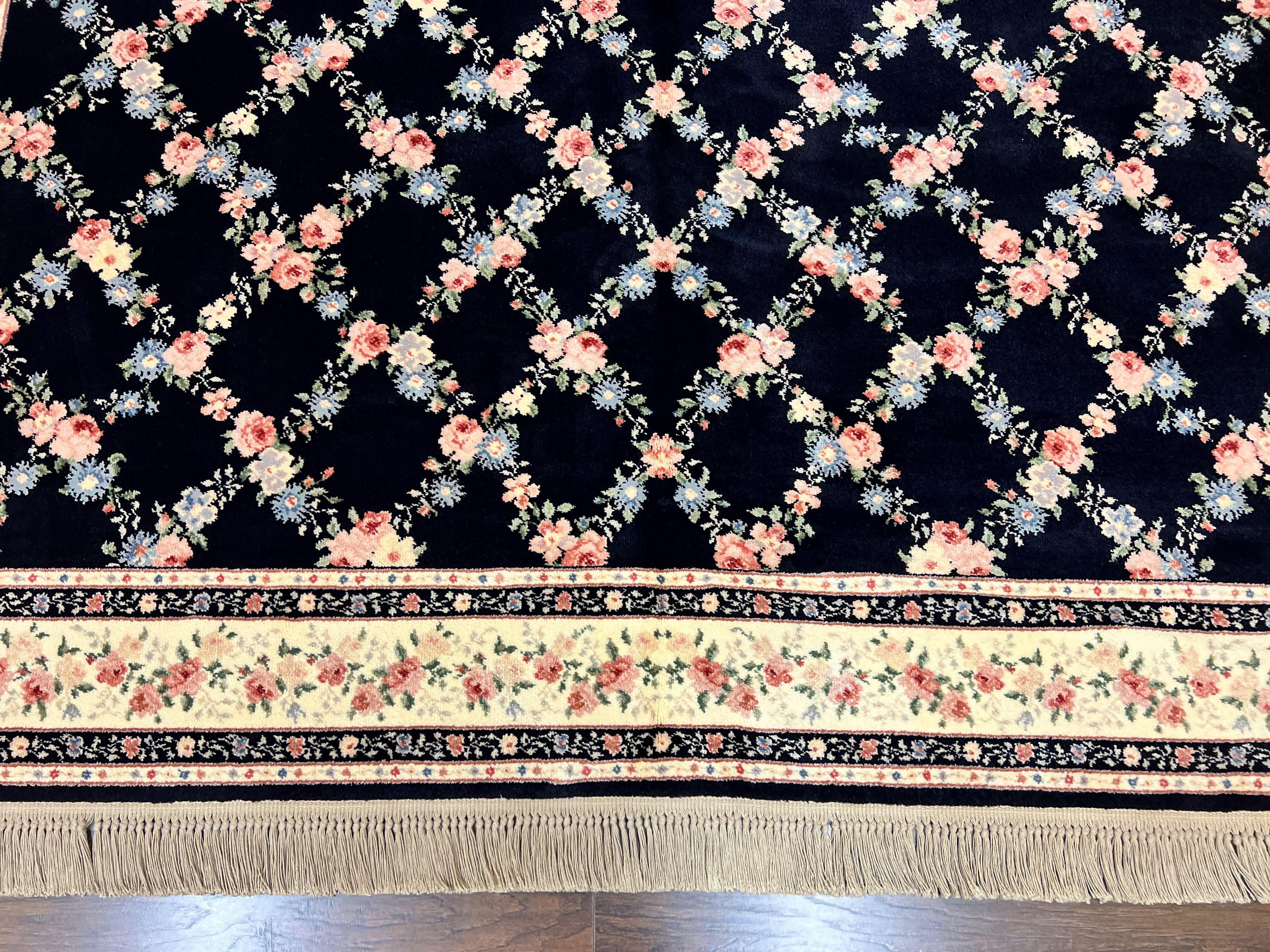 Karastan Rug 8' 8" x 12" Garden of Eden Collection Ebony Trellis #509/1270, Wool Pile Discontinued Vintage Karastan Carpet, Room Sized Rug - Image 5