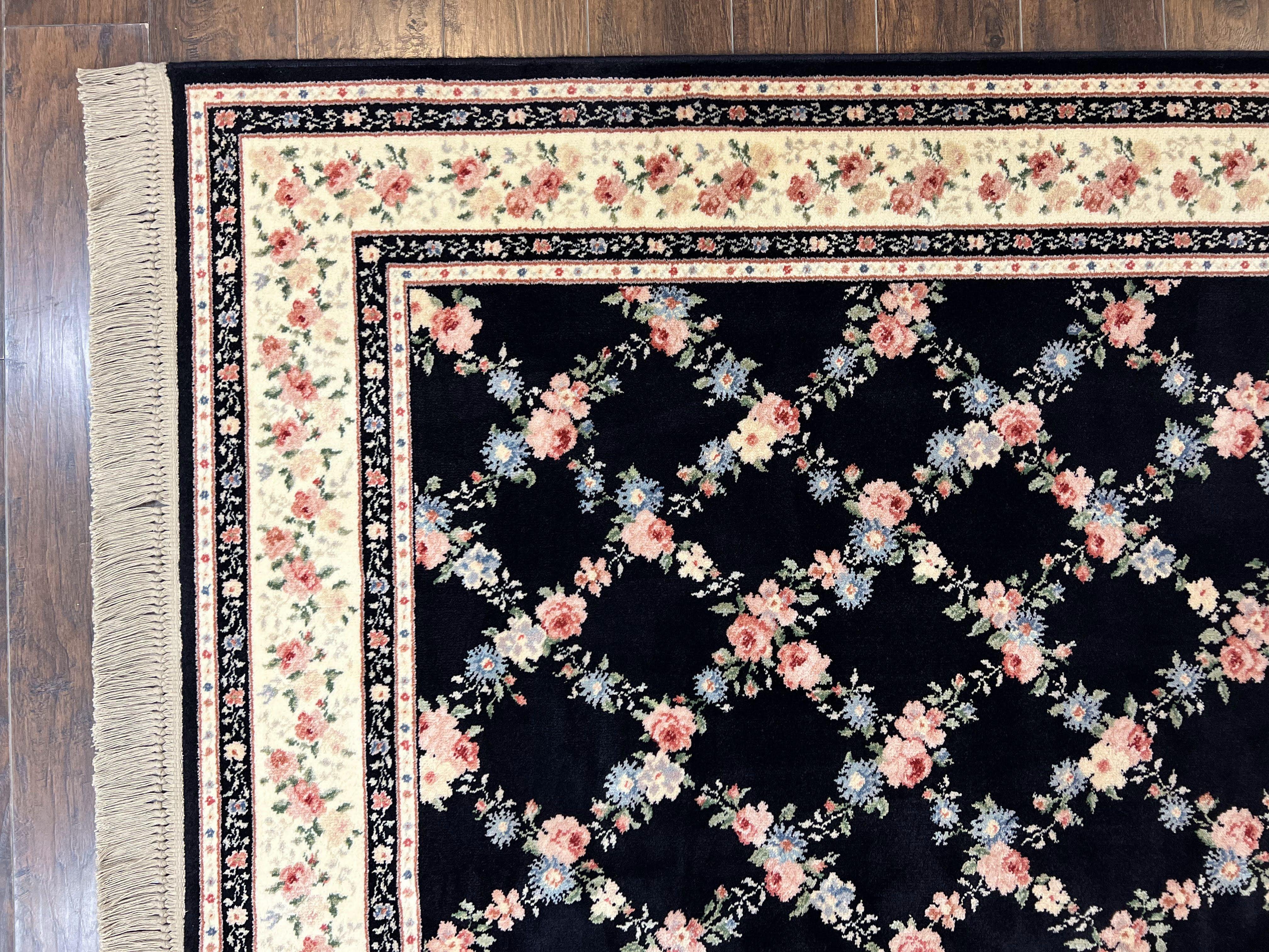 Karastan Rug 8' 8" x 12" Garden of Eden Collection Ebony Trellis #509/1270, Wool Pile Discontinued Vintage Karastan Carpet, Room Sized Rug - Image 6