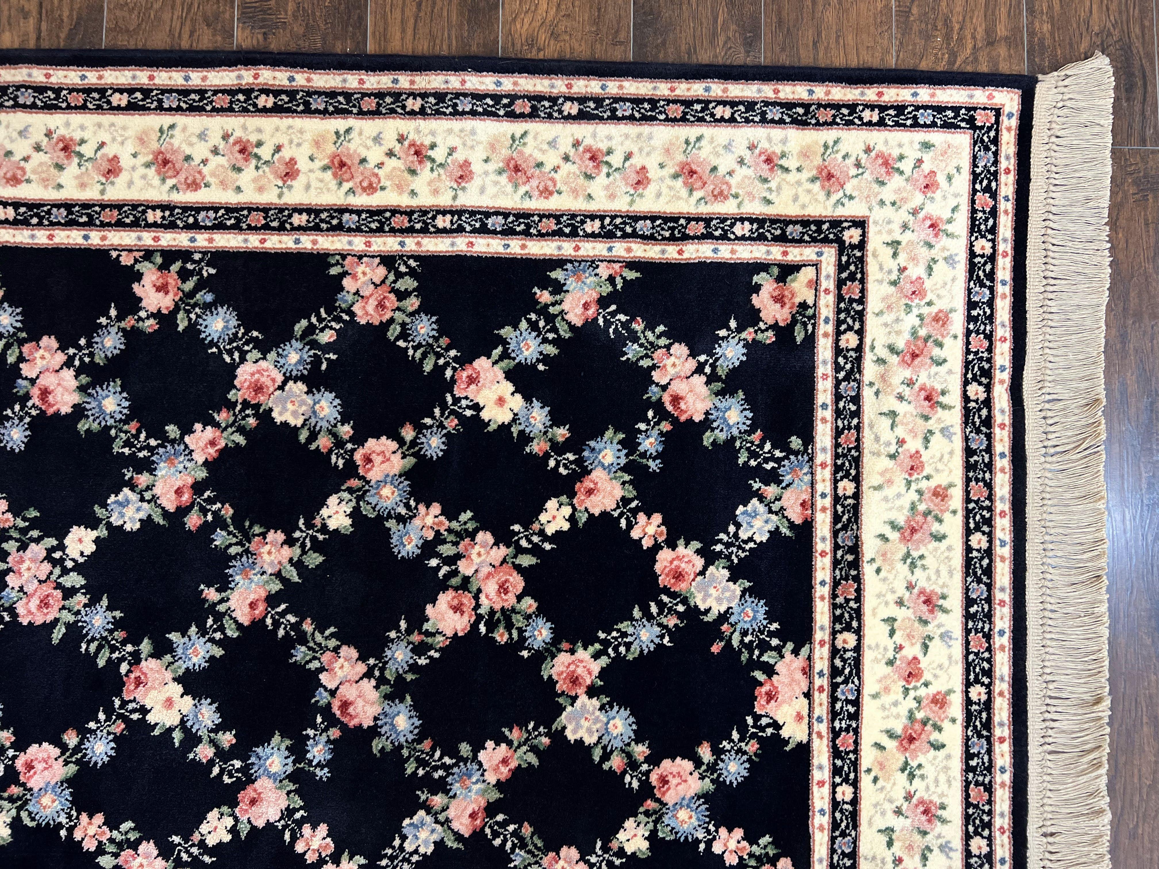 Karastan Rug 8' 8" x 12" Garden of Eden Collection Ebony Trellis #509/1270, Wool Pile Discontinued Vintage Karastan Carpet, Room Sized Rug - Image 7