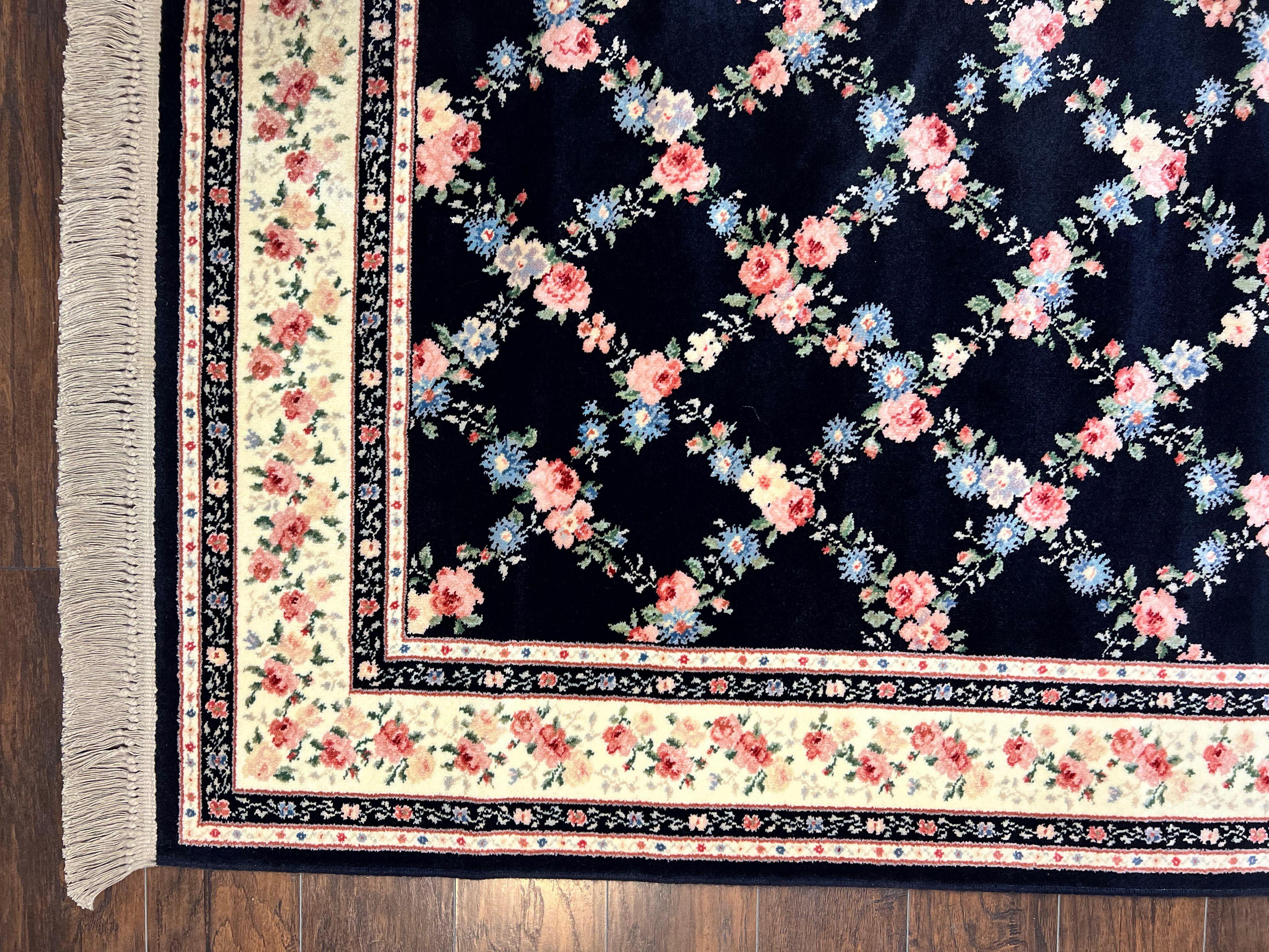 Karastan Rug 8' 8" x 12" Garden of Eden Collection Ebony Trellis #509/1270, Wool Pile Discontinued Vintage Karastan Carpet, Room Sized Rug - Image 8