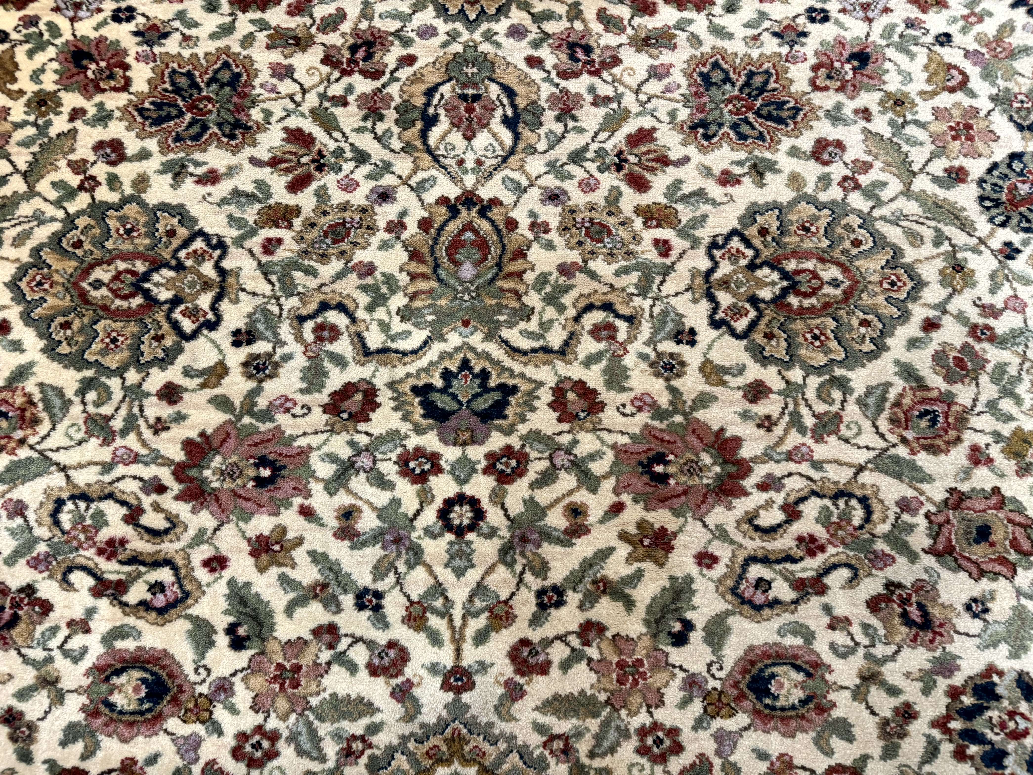 Karastan Rug 8.8 x 10.6 Ivory Indo Kirman #700/706, Wool Original Series - Image 4