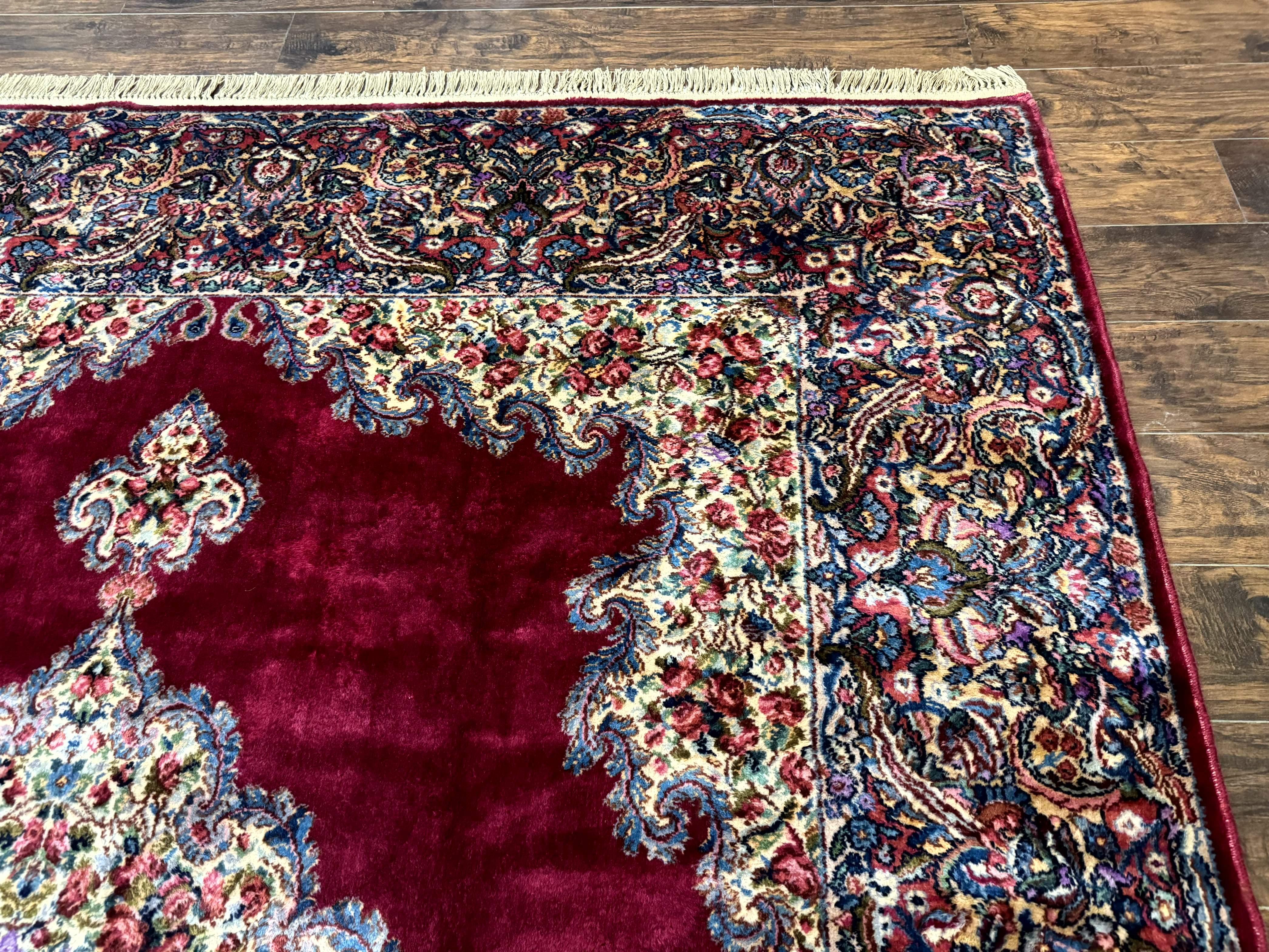 Karastan Rug 8.8 x 12 - Red Floral Kirman - Wool Pile Carpet - Image 7