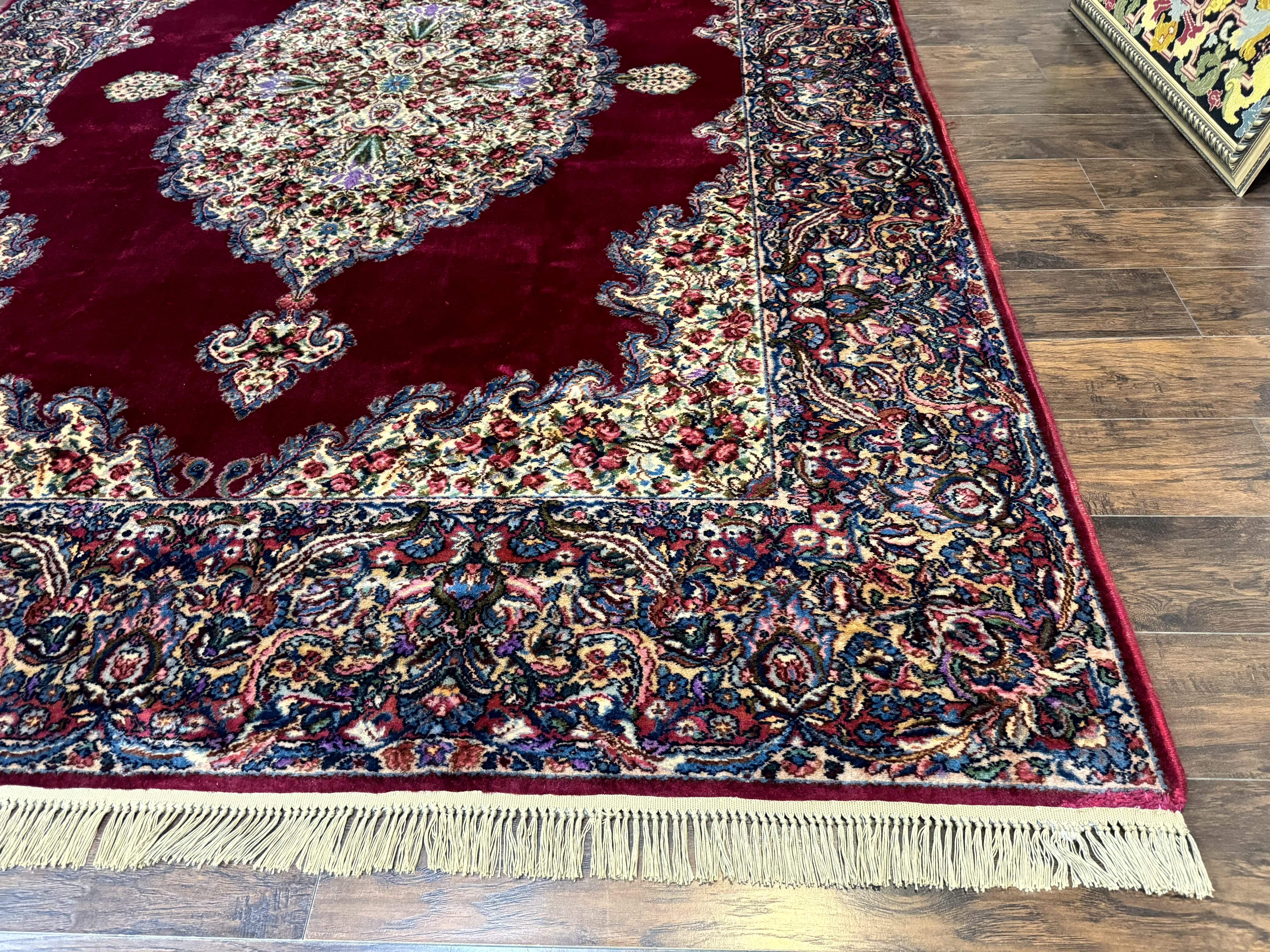 Karastan Rug 8.8 x 12 - Red Floral Kirman - Wool Pile Carpet - Image 9