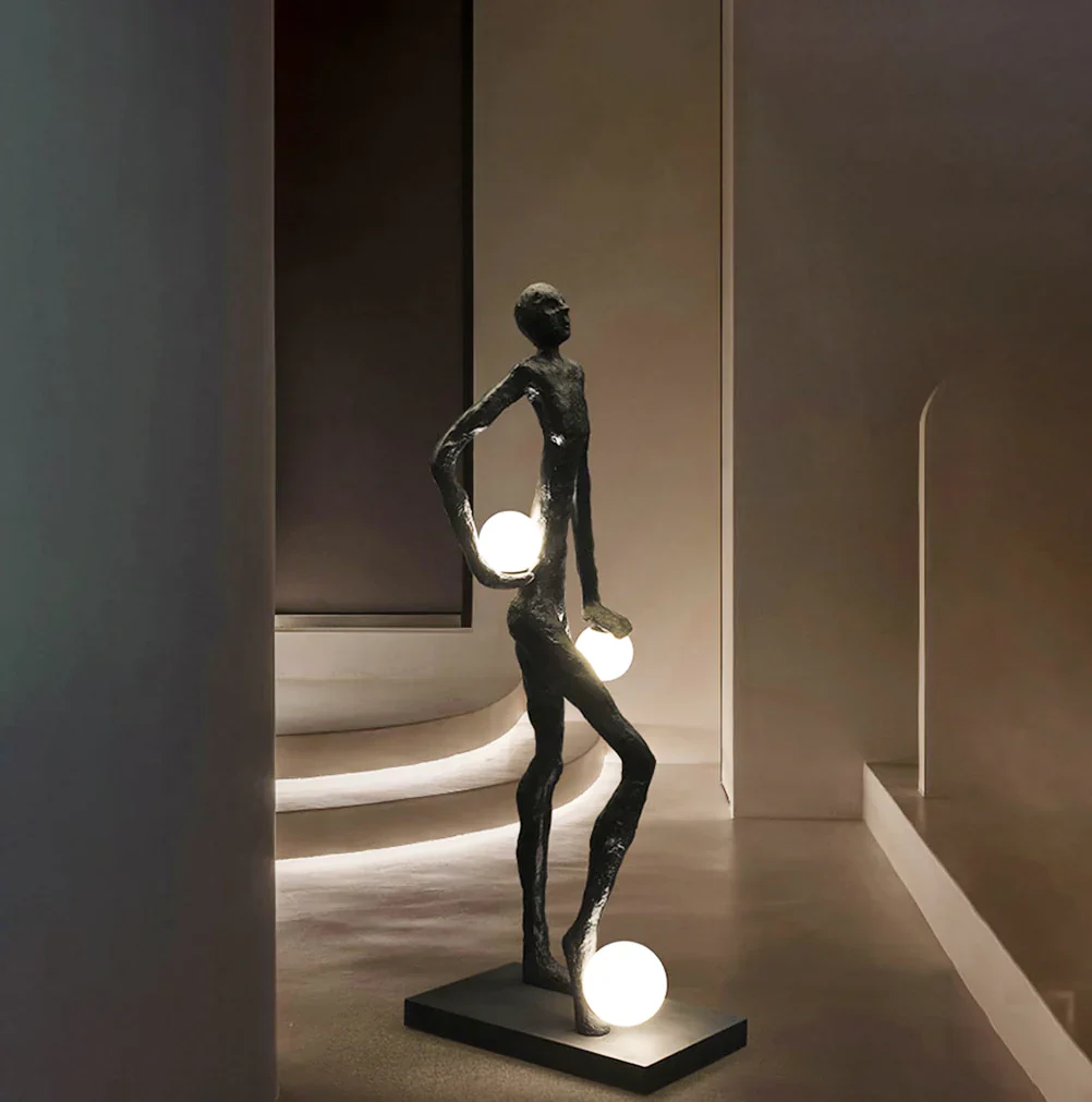 Kicking Ball Sculpture Character Floor Lamp - Image 4