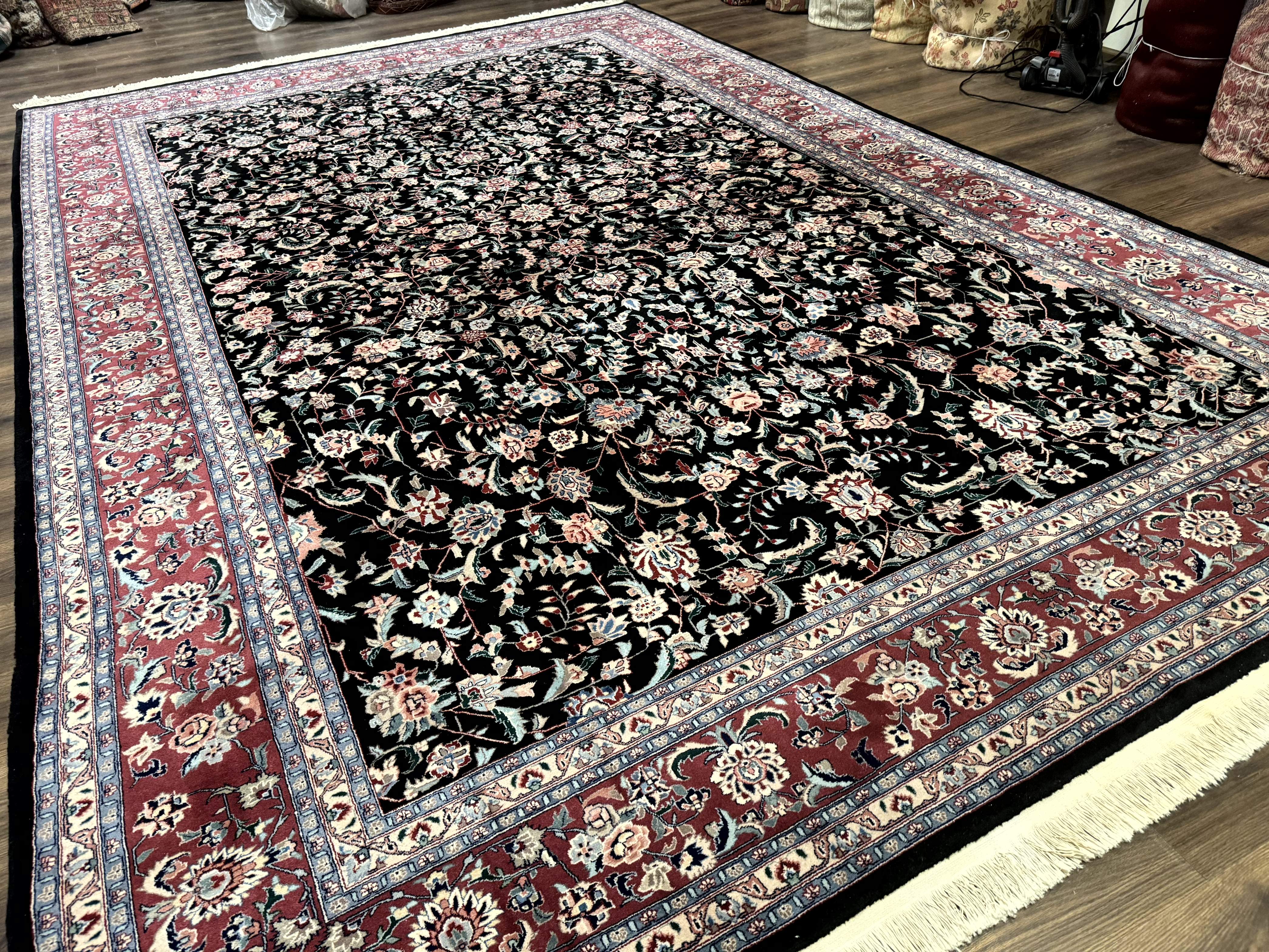 Large Sino Persian Rug 10x15, Floral Allover, Hand Knotted Wool Carpet, Fine - Image 14