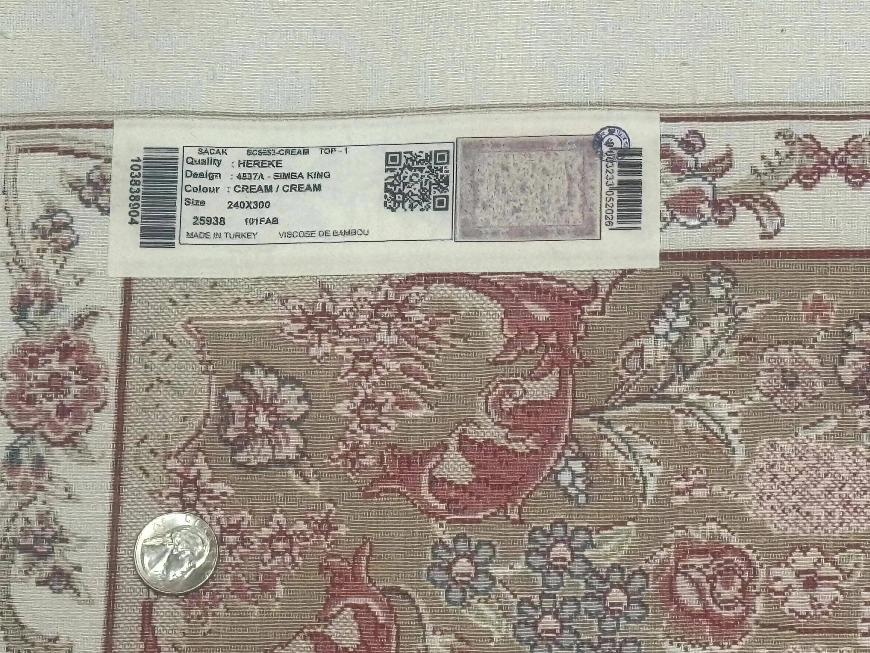 Large Turkish Silk Rug 8x10, Ivory, Hunting Design, Bamboo Silk, New - Image 10