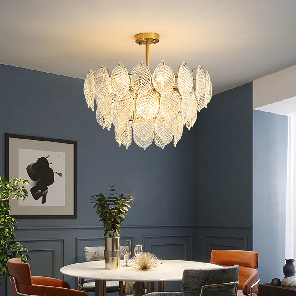 Leaf Shape Glass Modern Chandelier - Image 2