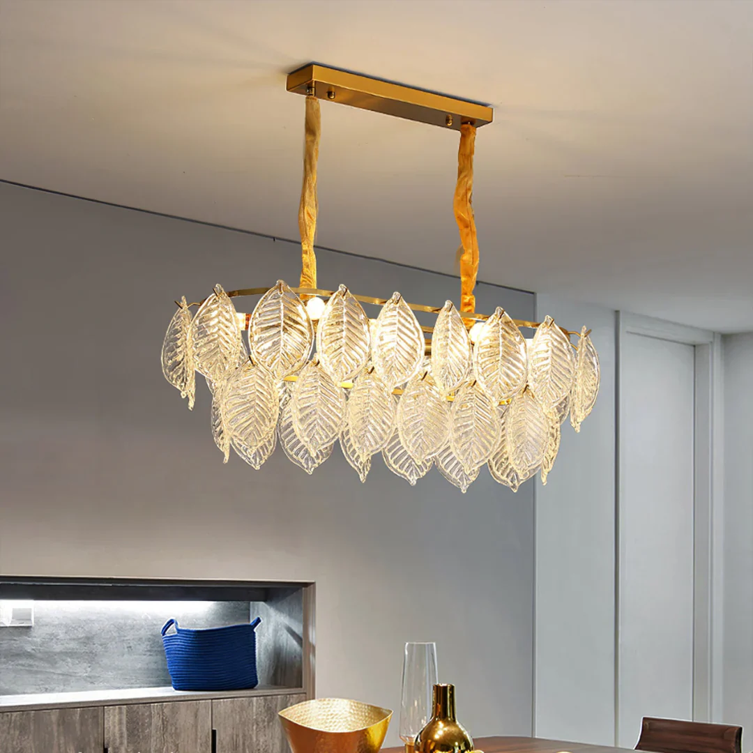 Leaf Shape Glass Modern Chandelier - Image 4