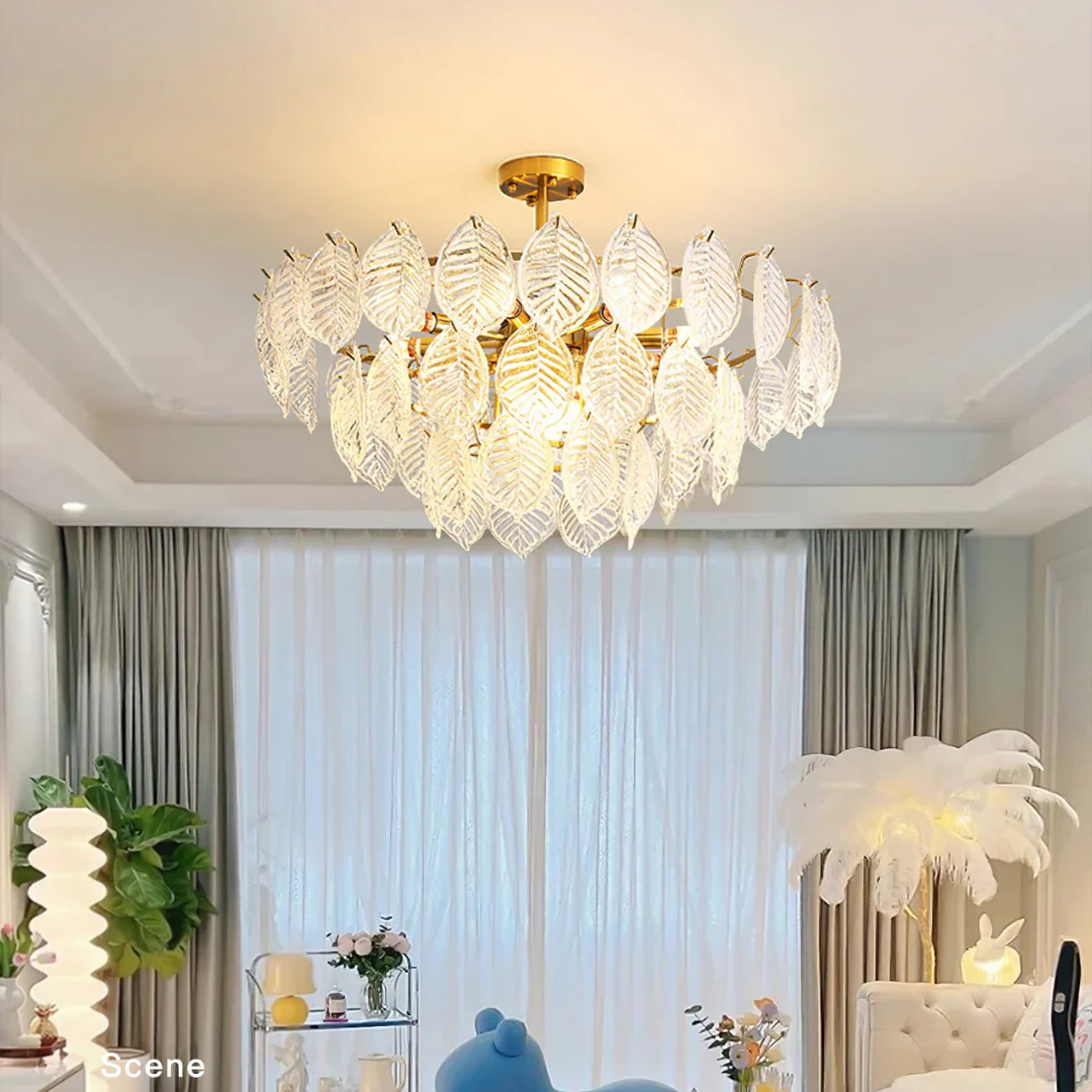 Leaf Shape Glass Modern Chandelier - Image 5