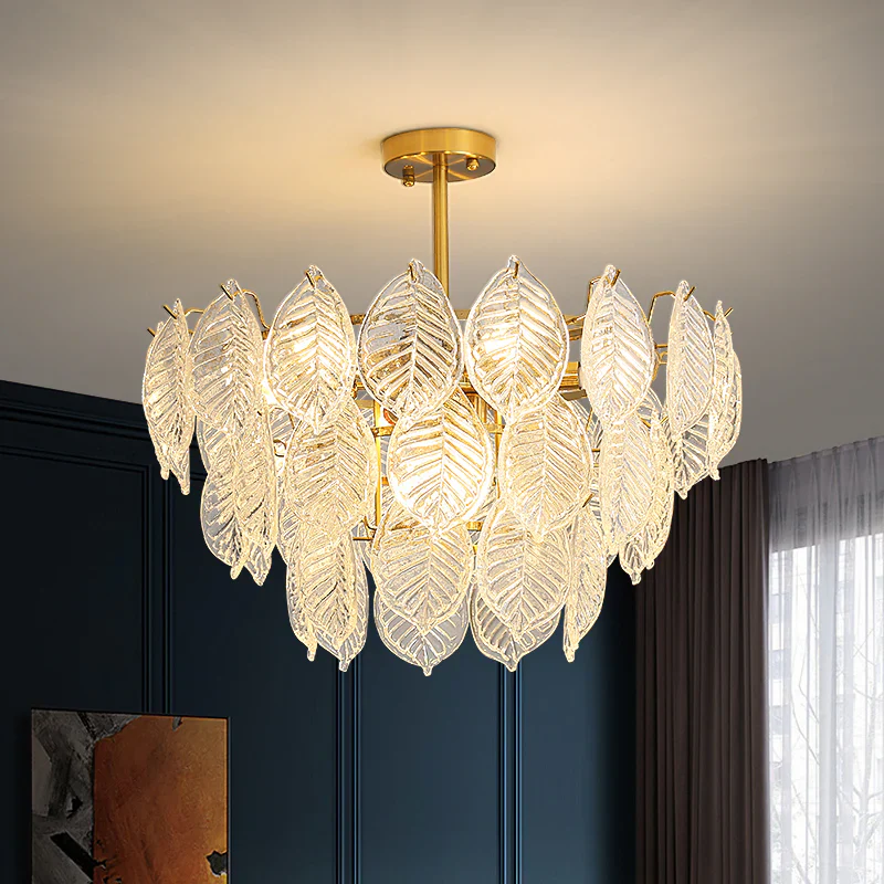 Leaf Shape Glass Modern Chandelier - Image 6