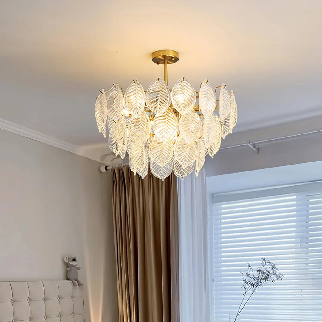 Leaf Shape Glass Modern Chandelier - Image 7