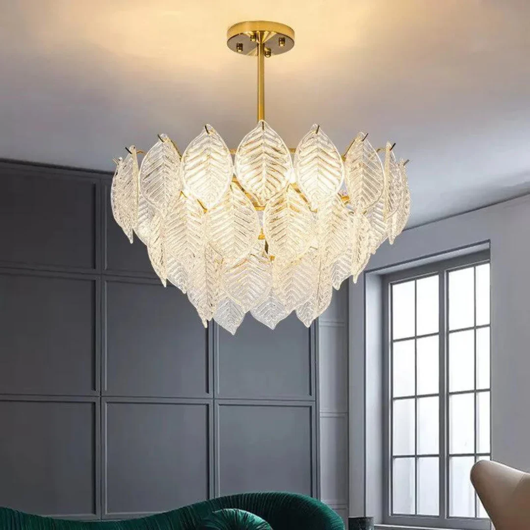 Leaf Shape Glass Modern Chandelier - Image 8