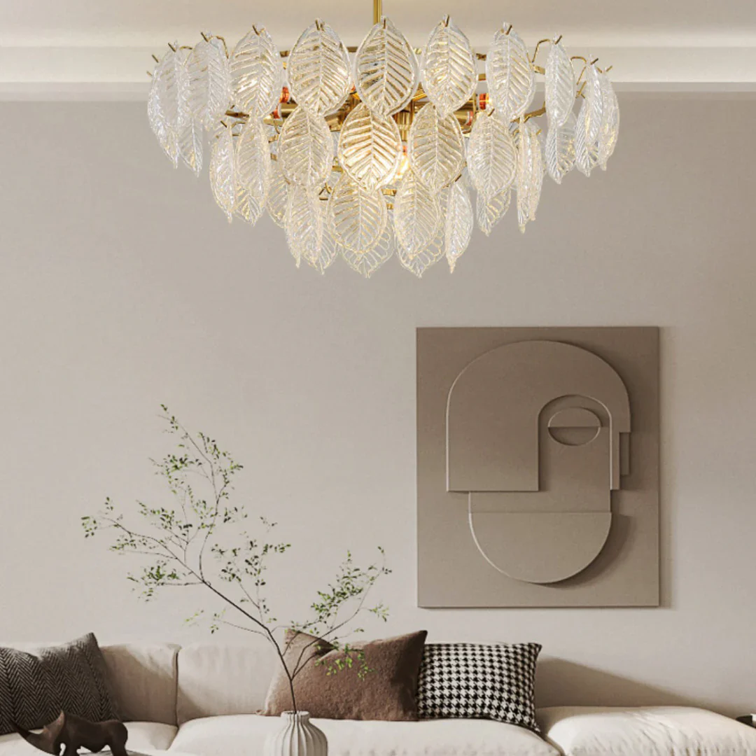 Leaf Shape Glass Modern Chandelier - Image 9