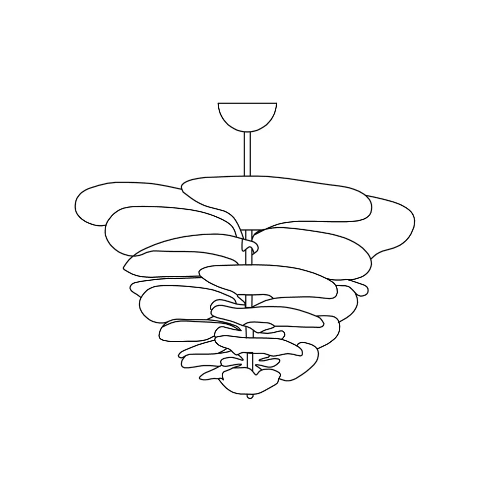 Leaf-Shaped Pink Textured Glass Chandelier - Image 6