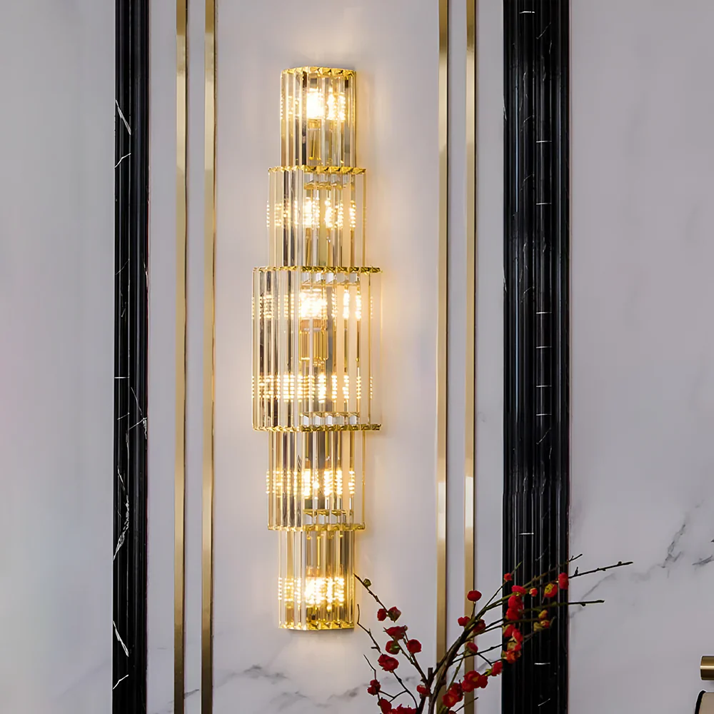 Light Luxury Crystal Layered Wall Lamp - Image 2