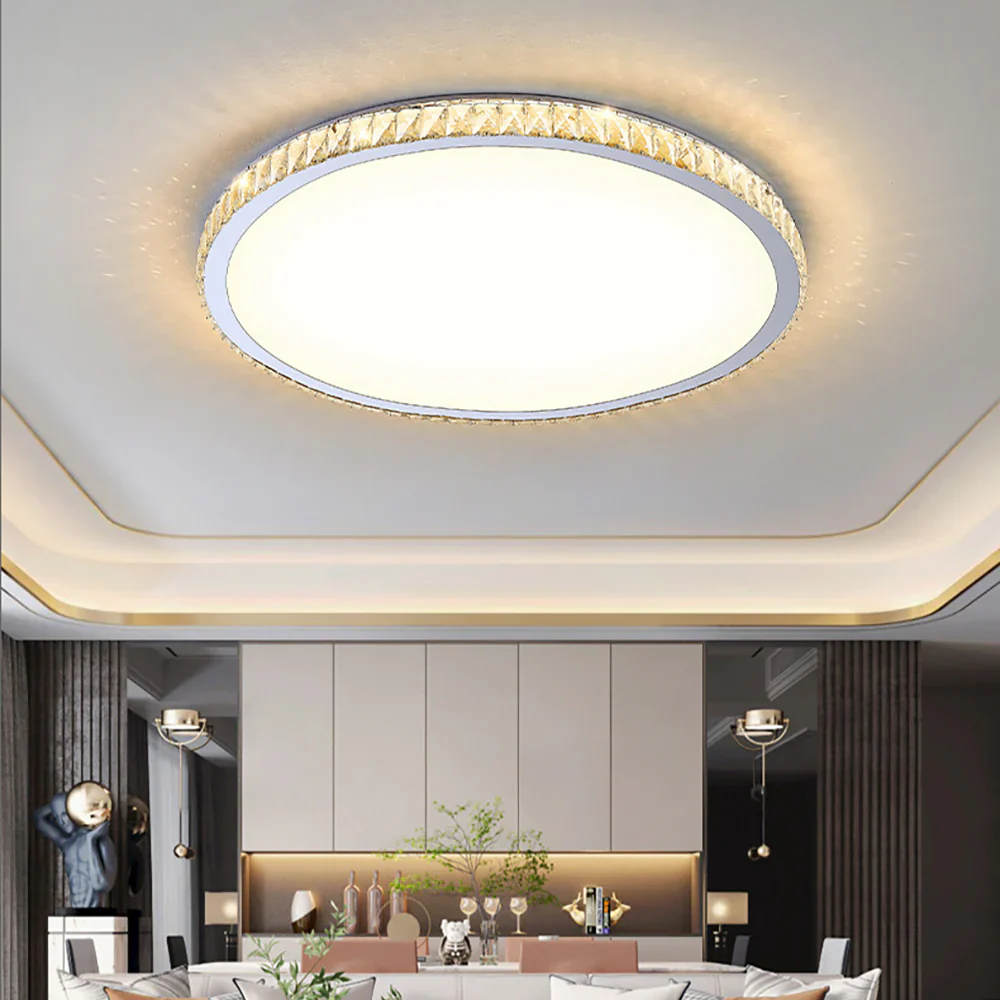Light Luxury Round Crystal Ceiling Lamp - Image 2
