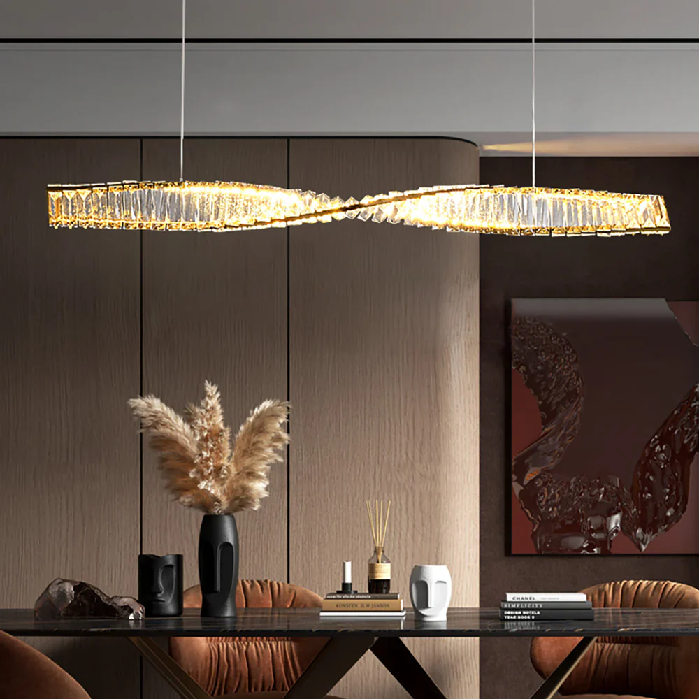 Linear Luxury Spiral Crystal Chandelier - Image 2