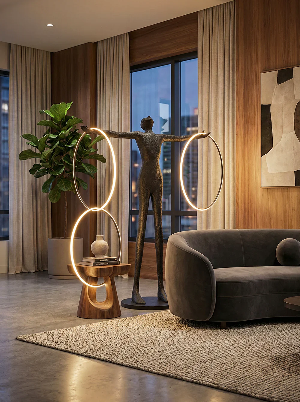 Liva Sculpture Ring Figure Floor Lamp - Image 2