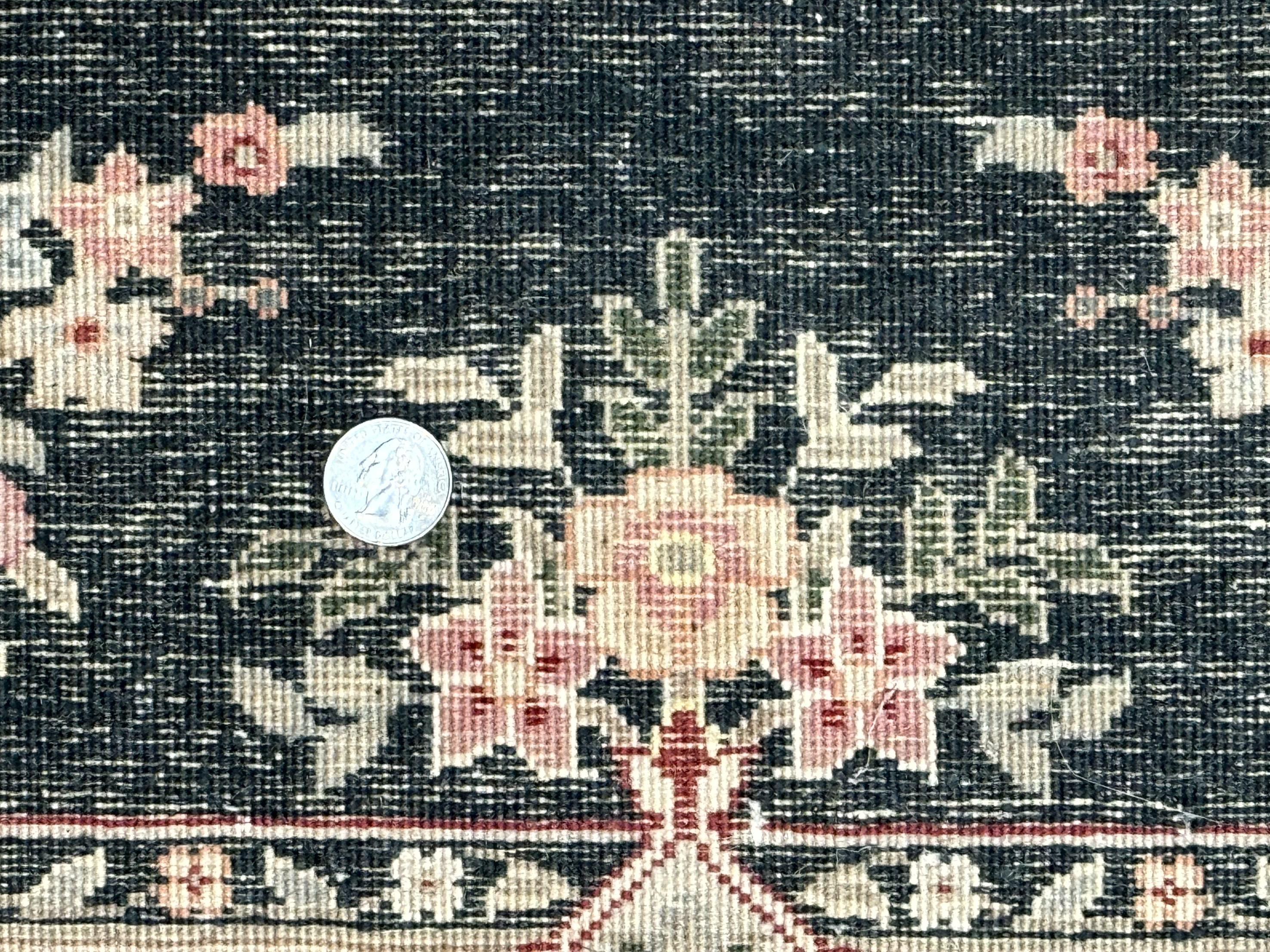 Long Pak Persian Runner Rug 2.7 x 21, Floral Allover, Dark Green and Beige, Handmade Wool Runner Rug, 21ft Runner for Hallway - Image 10