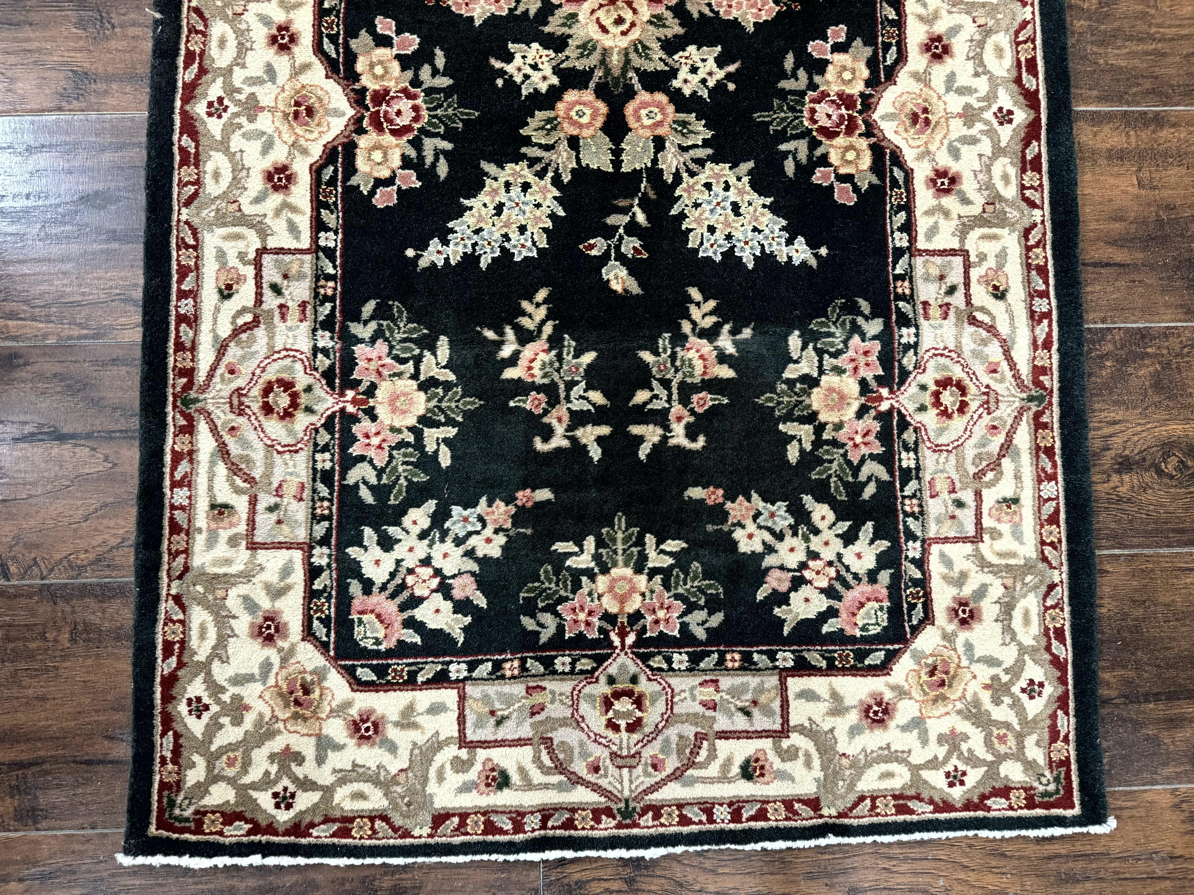 Long Pak Persian Runner Rug 2.7 x 21, Floral Allover, Dark Green and Beige, Handmade Wool Runner Rug, 21ft Runner for Hallway - Image 5