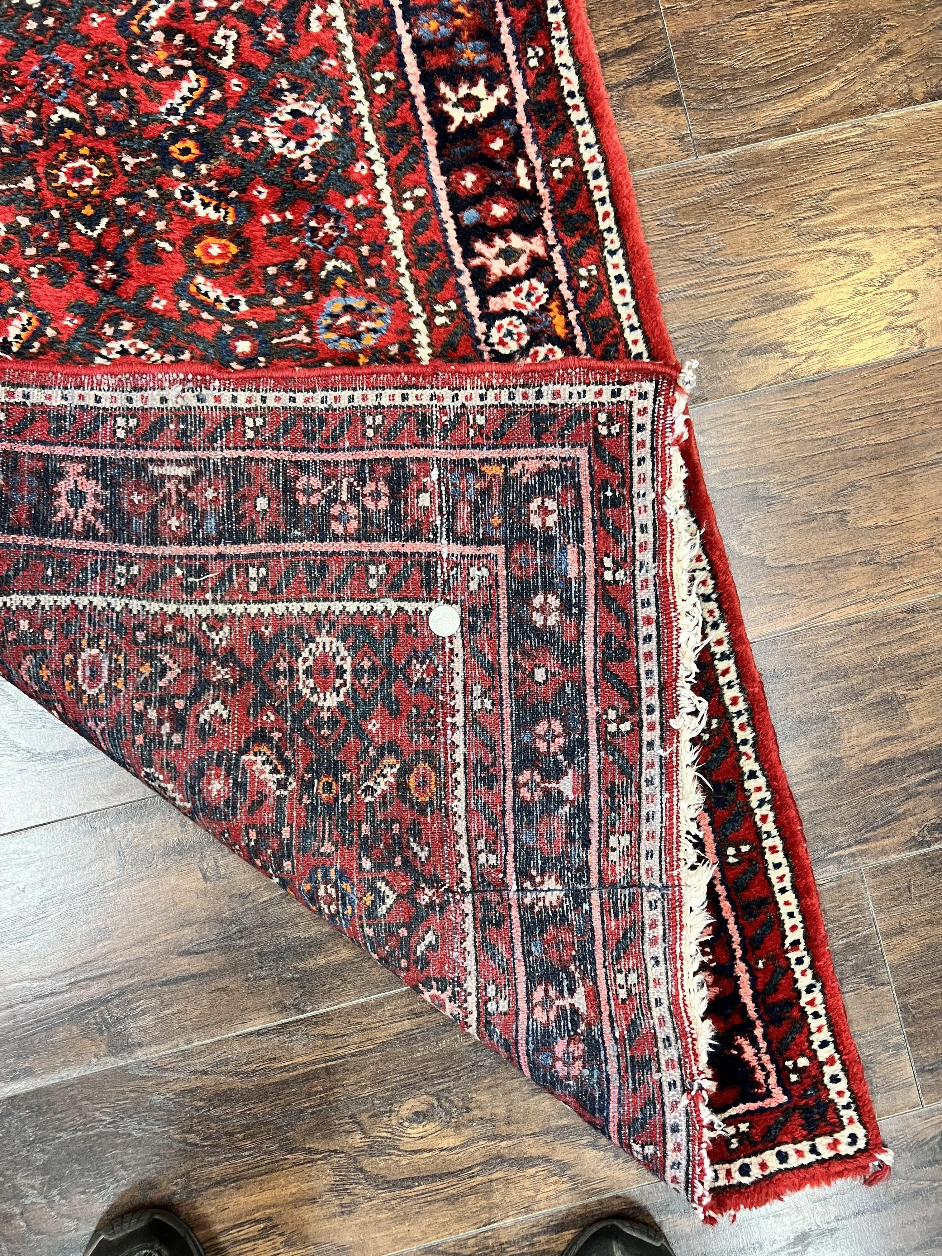 Long Persian Runner Rug 2.9 x 17, Red Handmade Wool Rug for Hallway, Antique Persian Carpet, 17ft Runner, Persian Hamadan Dargazine Rug - Image 10