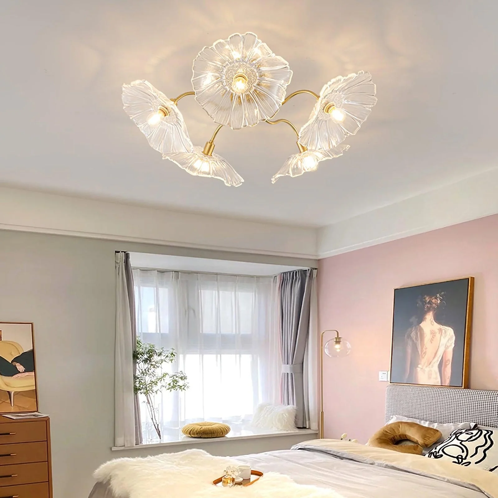 Lotus Leaf Glass Ceiling Lamp - Image 5
