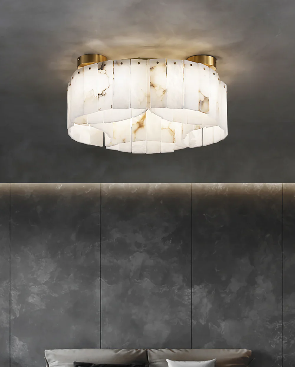 Luxe White Alabaster Ceiling Lamp - Image 14