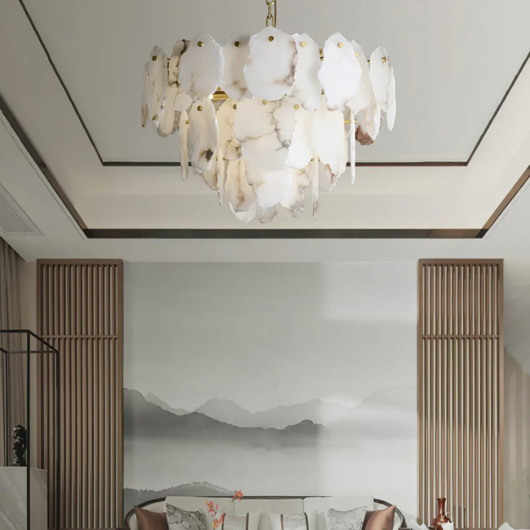 Luxury Alabaster Brass Chandelier - Image 5