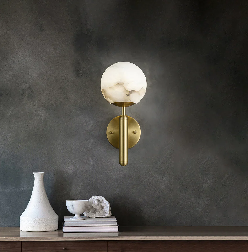 Luxury Alabaster Orbis Wall Lamp - Image 10