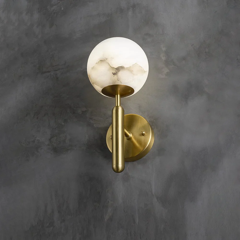 Luxury Alabaster Orbis Wall Lamp - Image 11
