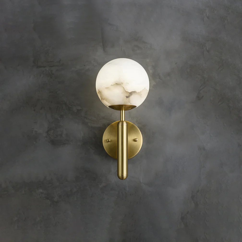 Luxury Alabaster Orbis Wall Lamp - Image 12