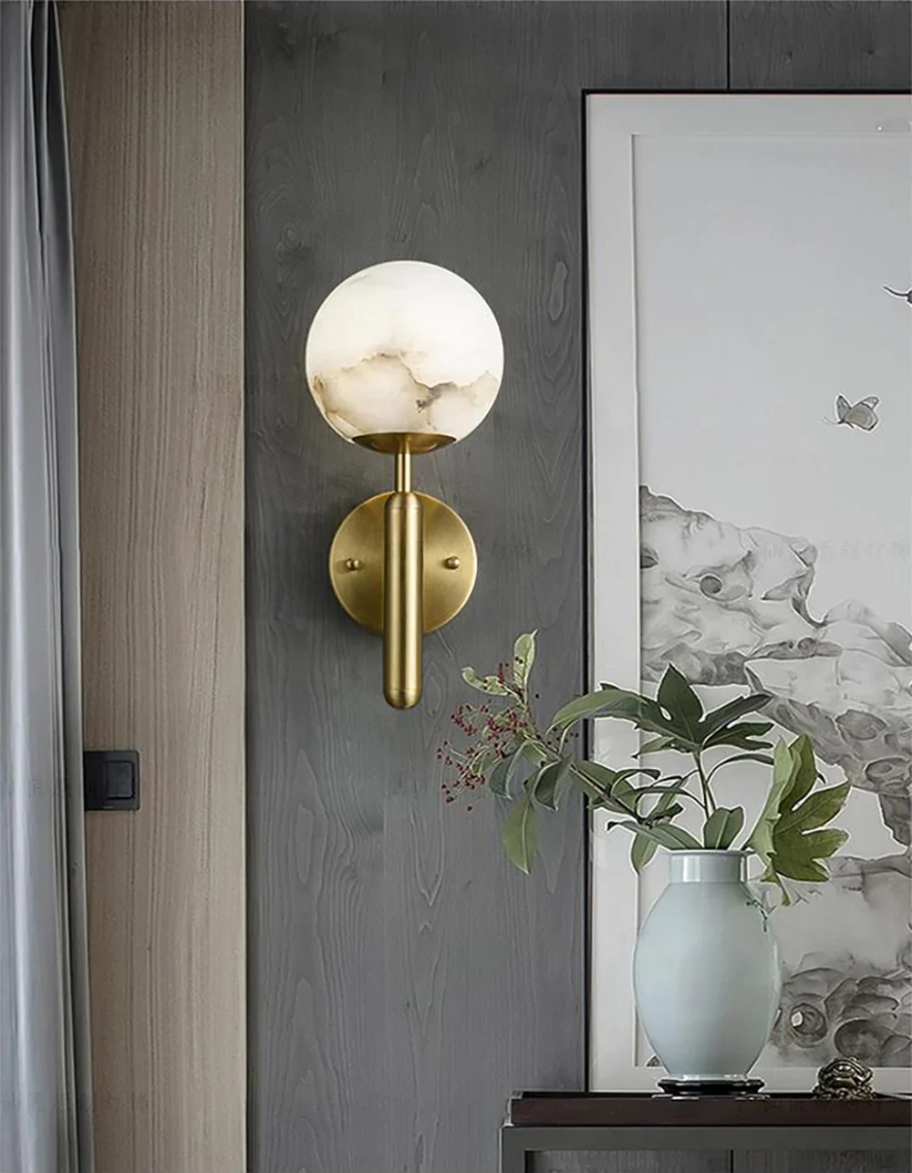 Luxury Alabaster Orbis Wall Lamp - Image 9
