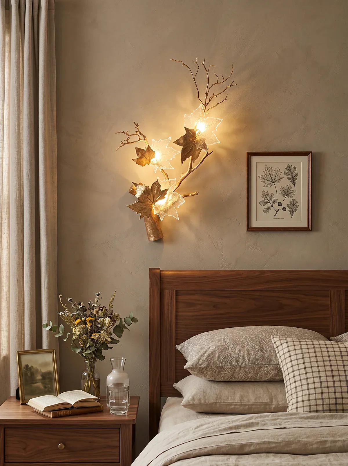 Maple Leaf Brass Biophilic Wall Sconce - Image 7