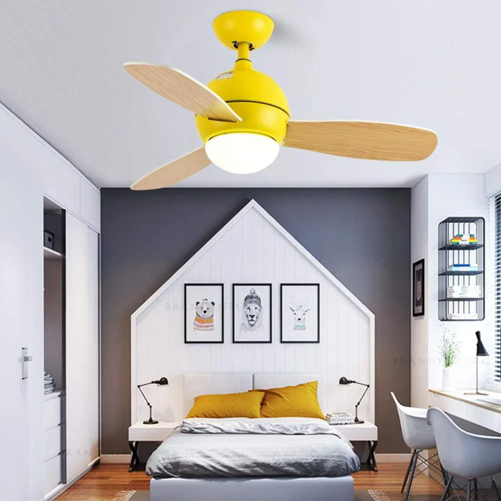 Macaron Wood Art Ceiling Fan Light - Image 14
