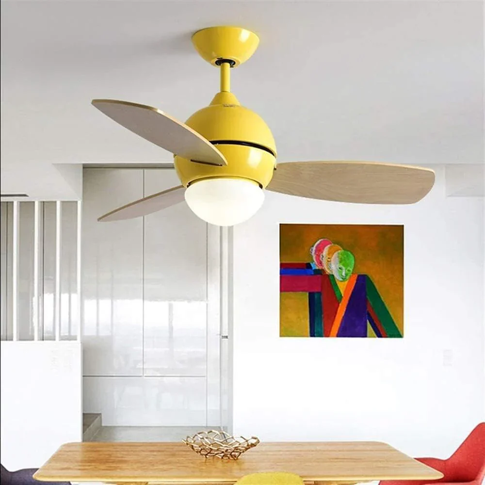 Macaron Wood Art Ceiling Fan Light - Image 2
