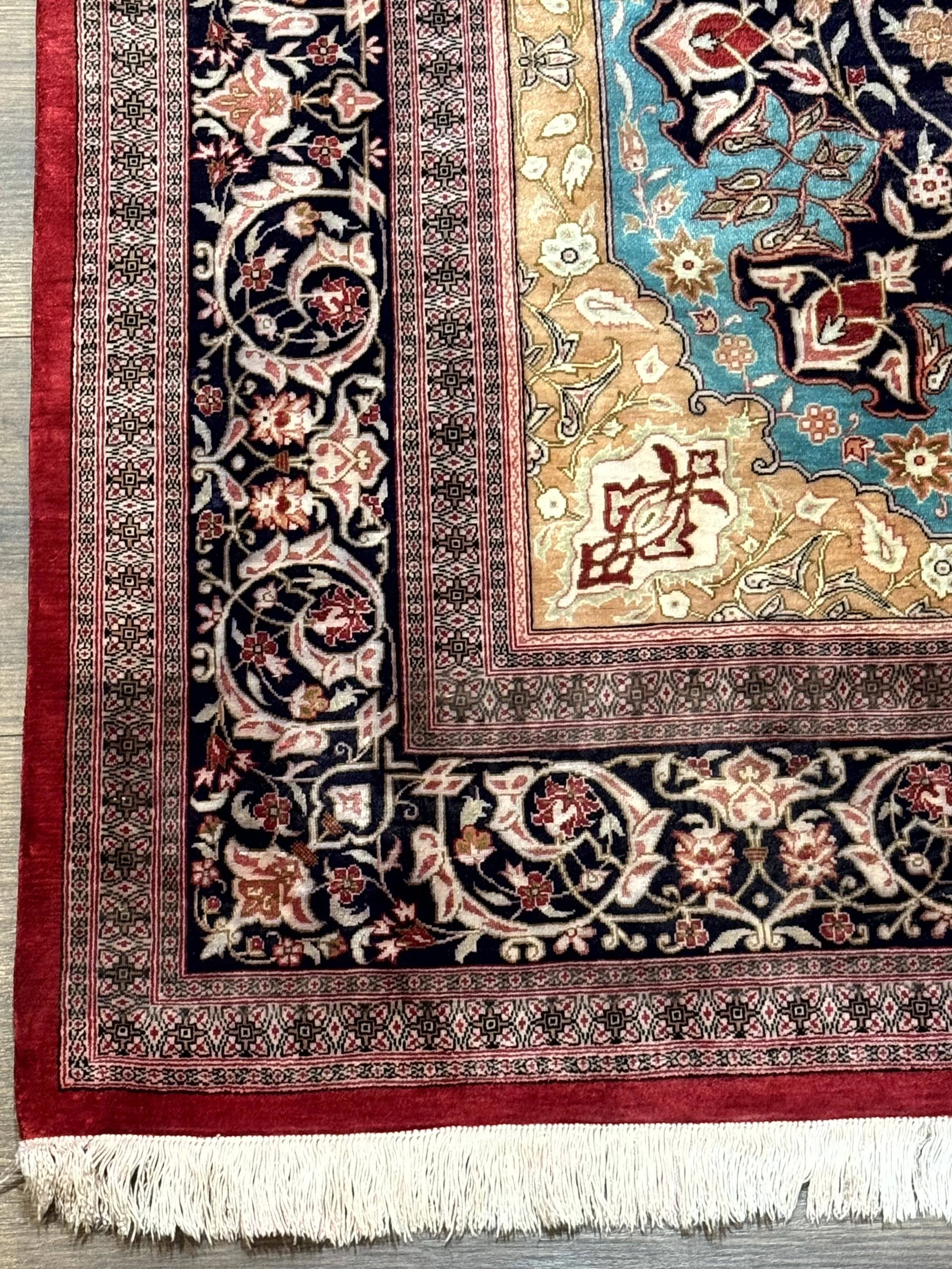 Magnificent Persian Qum Silk Rug 3x5, Exceptionally Fine 780 KPSI, Signed, Rare - Image 8