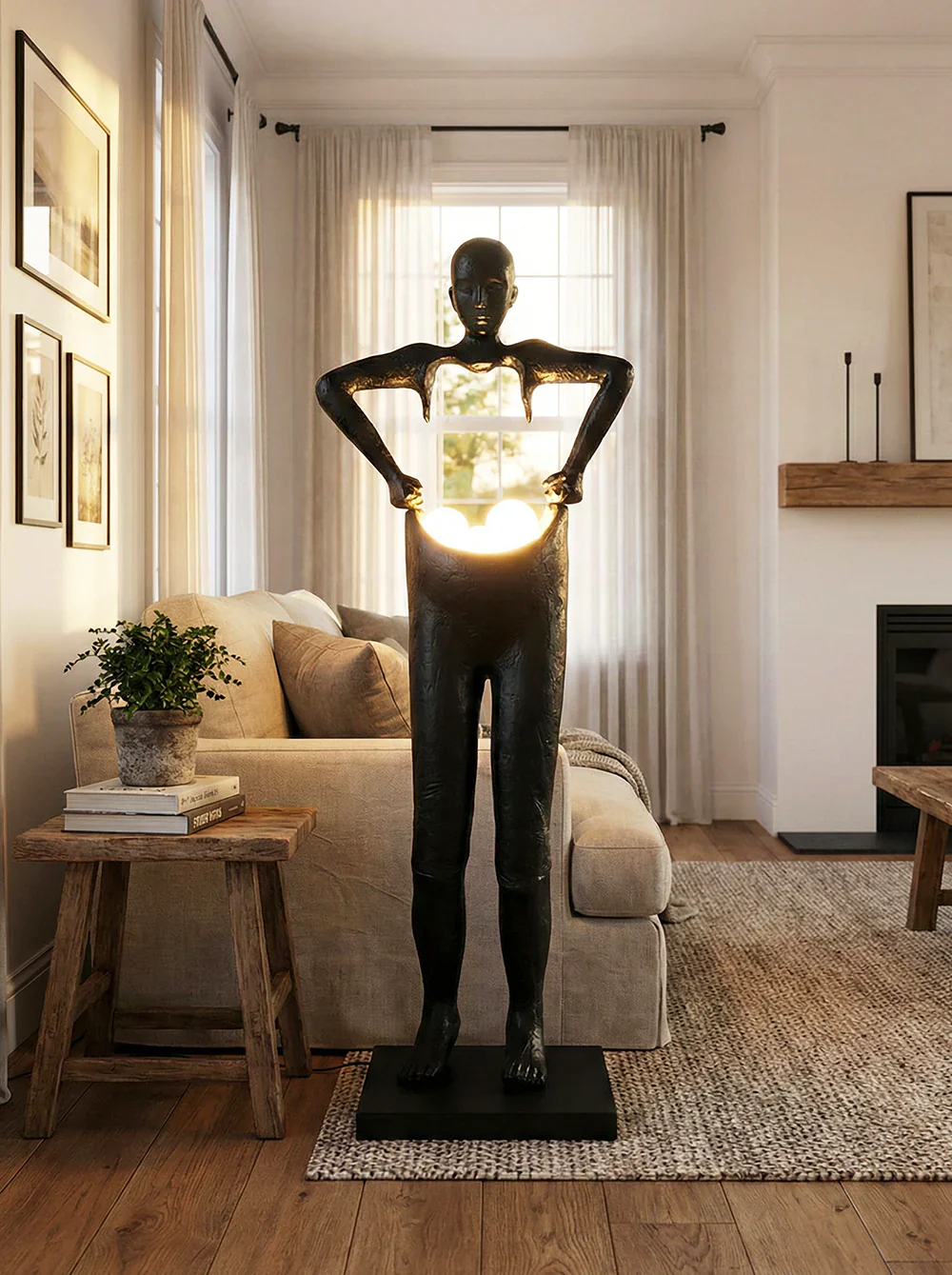Man Carrying Pants Statue Floor Lamp - Image 2