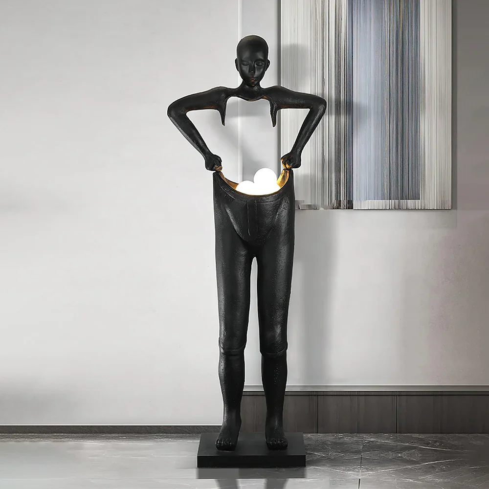 Man Carrying Pants Statue Floor Lamp - Image 3