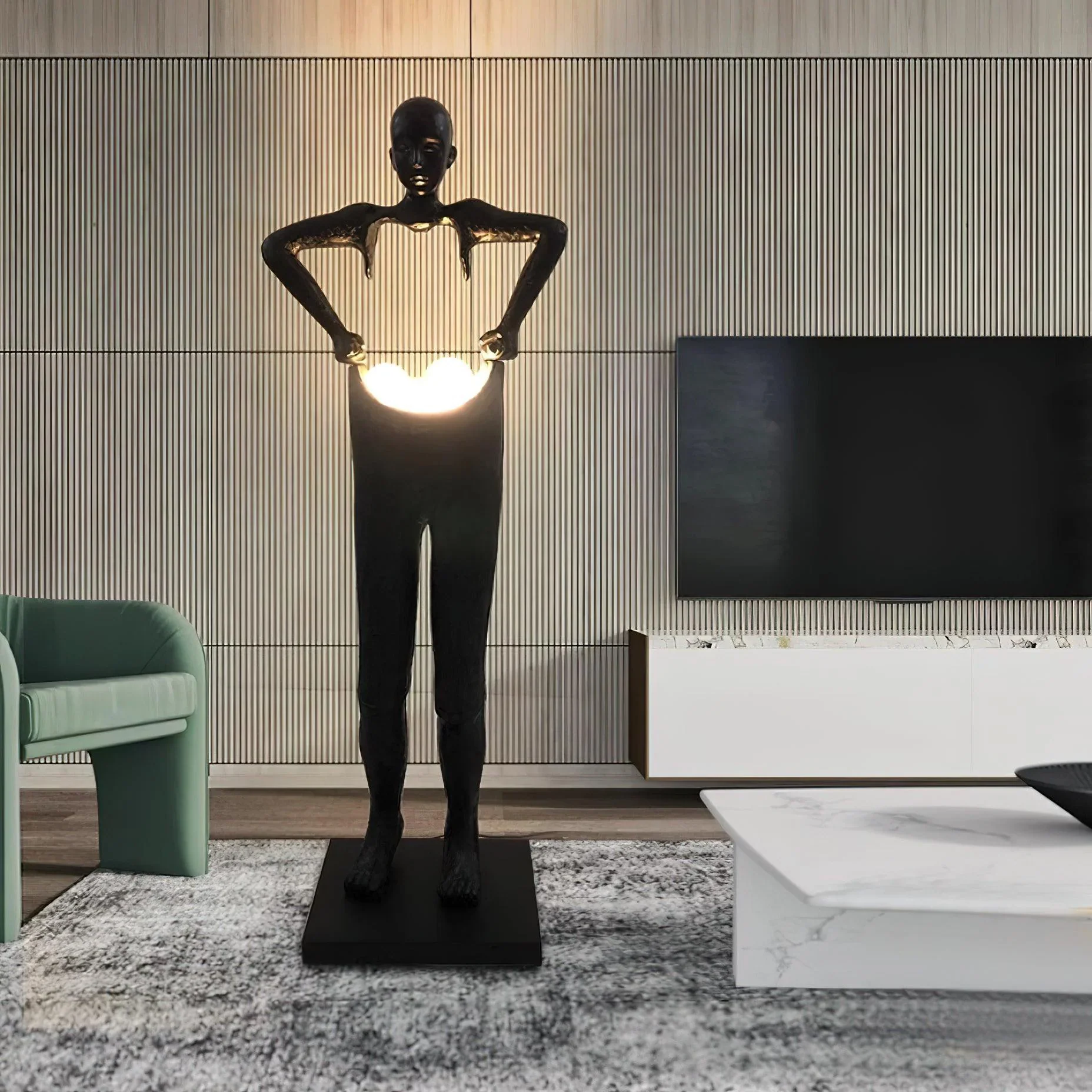 Man Carrying Pants Statue Floor Lamp - Image 8