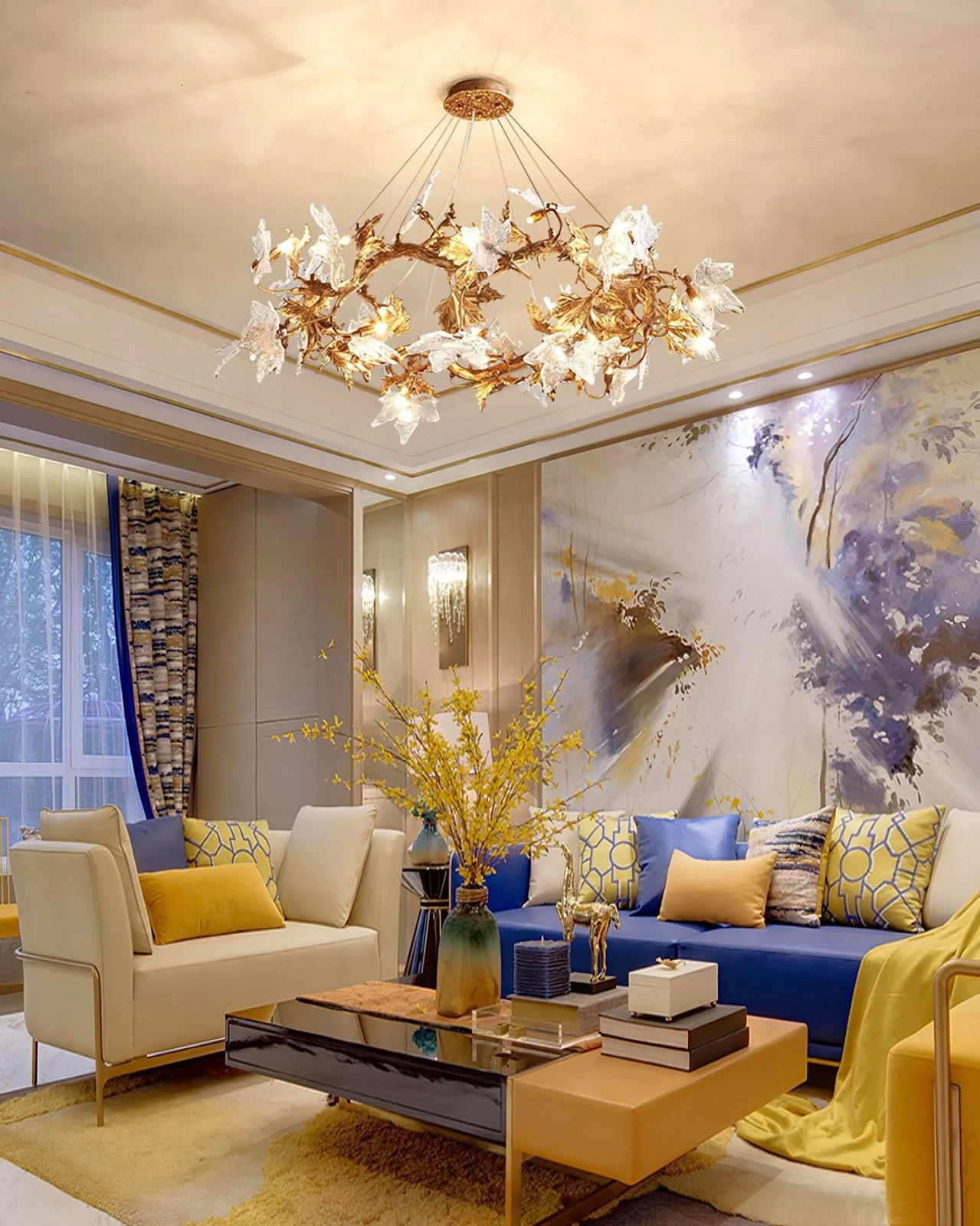 Maple Leaf Brass Chandelier - Image 26